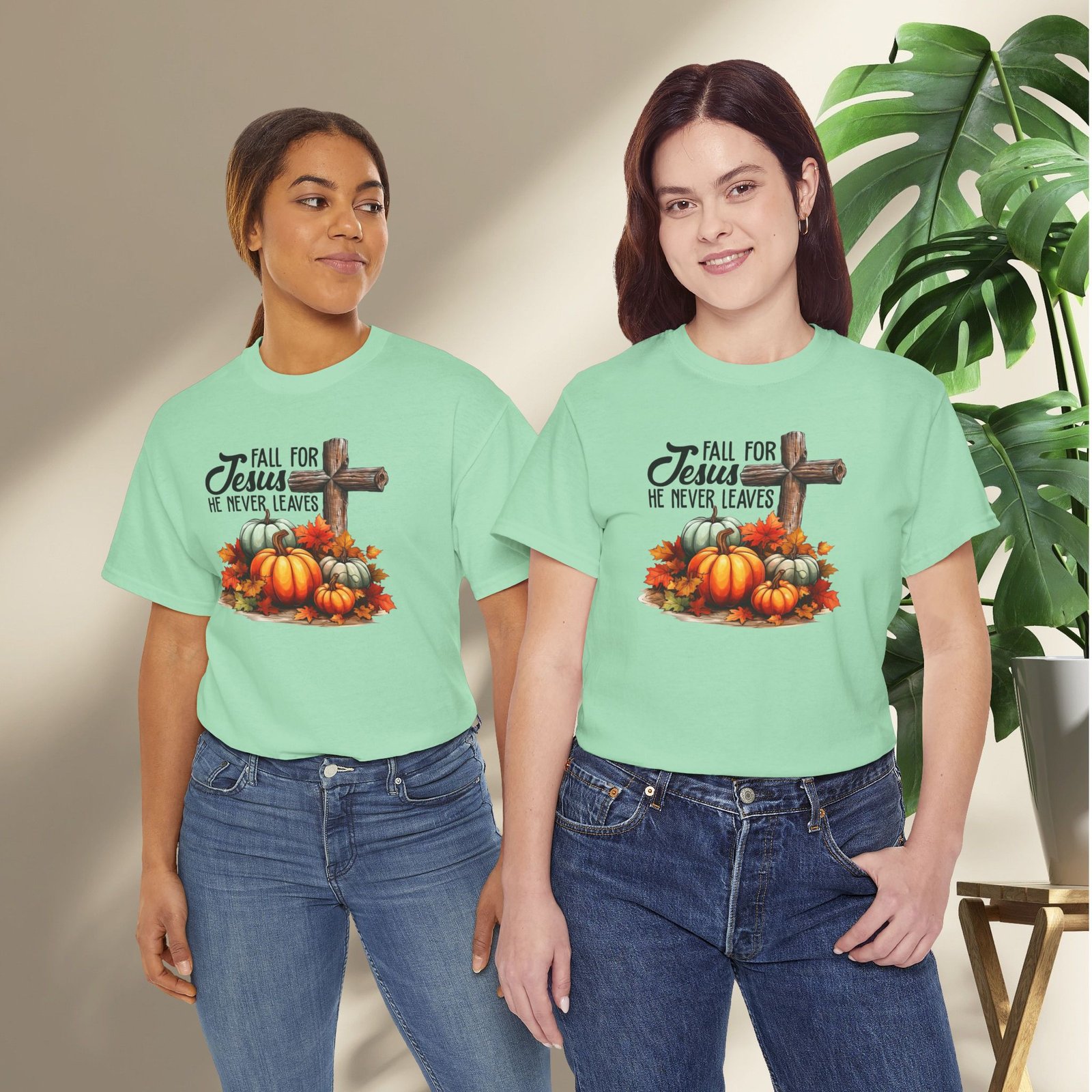 Fall for Jesus  — Pumpkin Cross Christian Unisex T-Shirt - Image 24