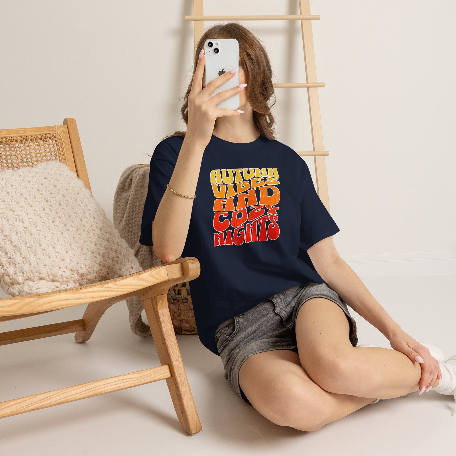 Autumn Vibes Cozy Nights Unisex T-Shirt - Image 44