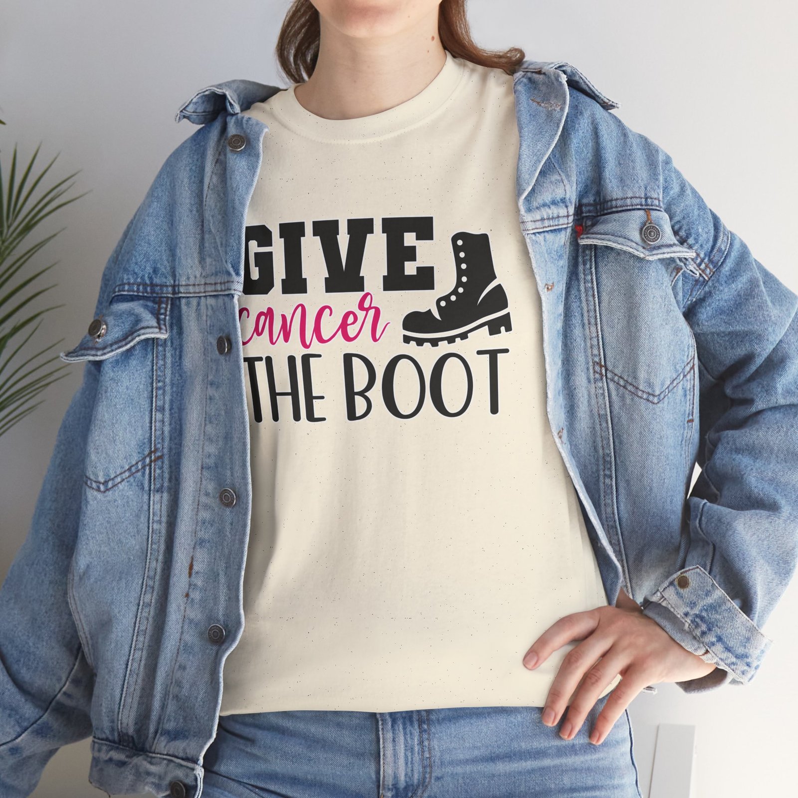 Give Cancer the Boot T-Shirt — Breast Cancer Awareness - Image 21