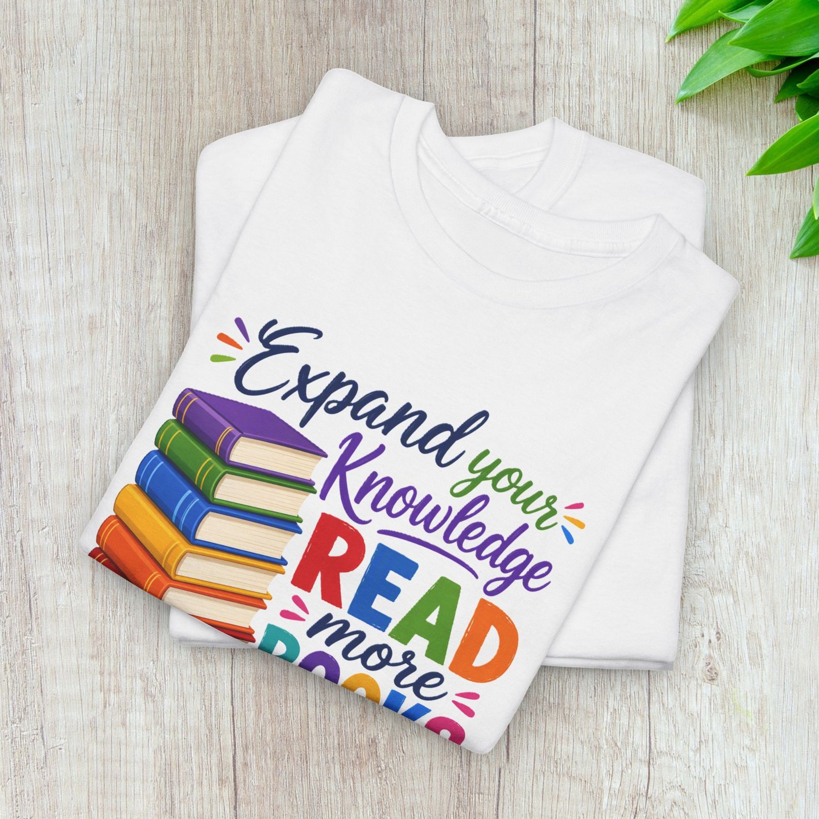 "Expand Your Knowledge" Read More Books T-Shirt - Image 2