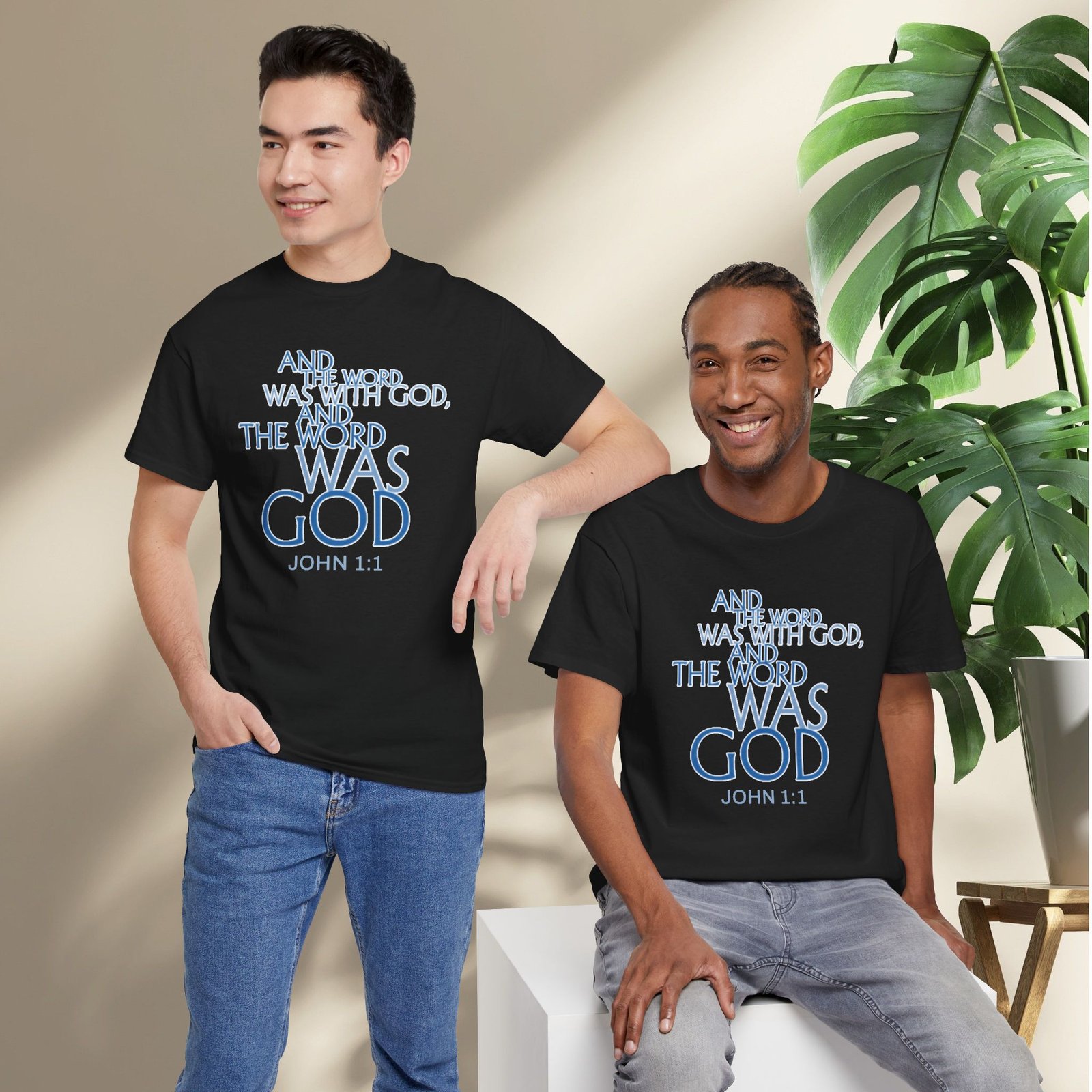 "The Word Was God" John 1:1 Unisex Scripture T-Shirt - Image 25