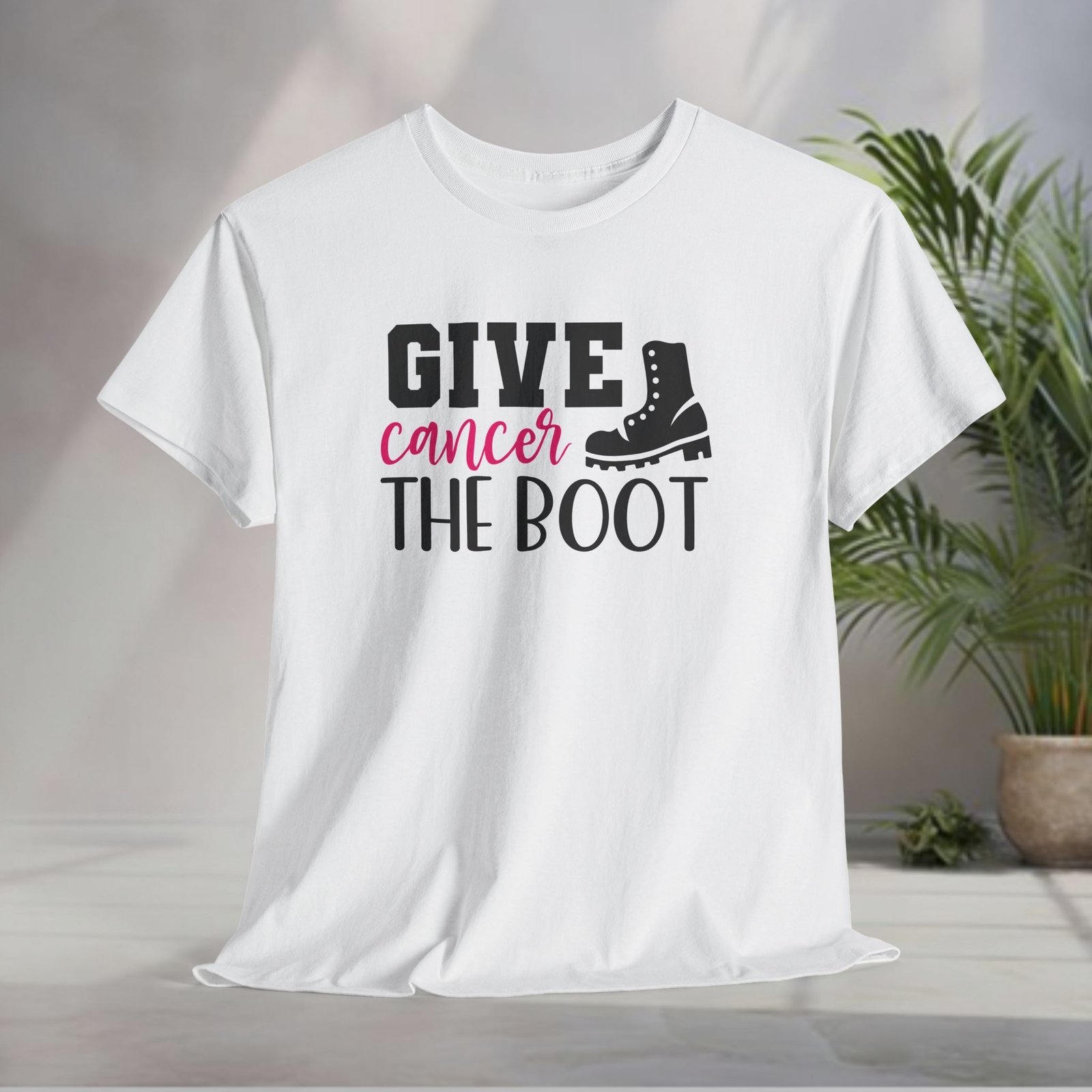 Give Cancer the Boot T-Shirt — Breast Cancer Awareness - Image 3