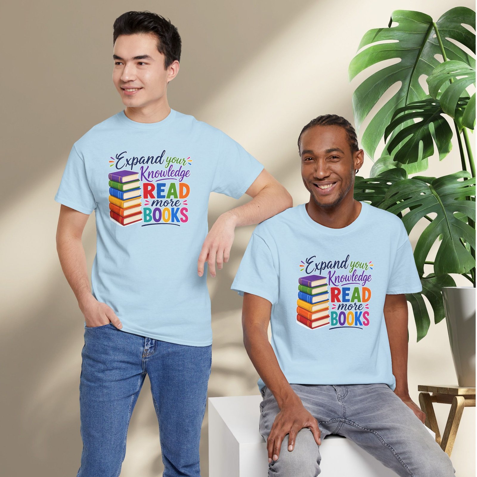 "Expand Your Knowledge" Read More Books T-Shirt - Image 35