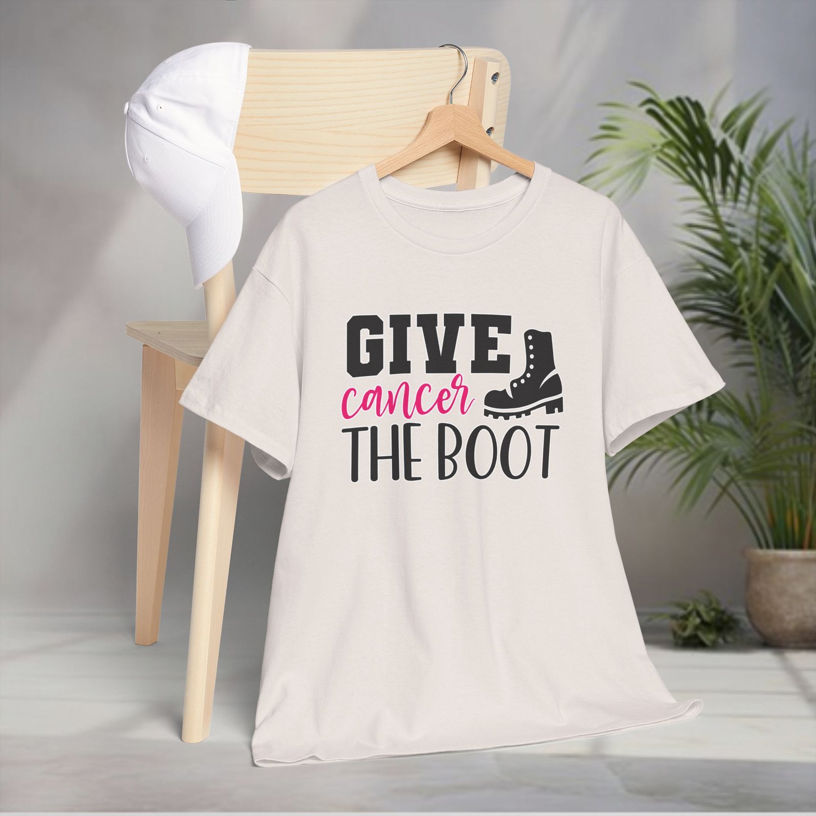 Give Cancer the Boot T-Shirt — Breast Cancer Awareness - Image 11