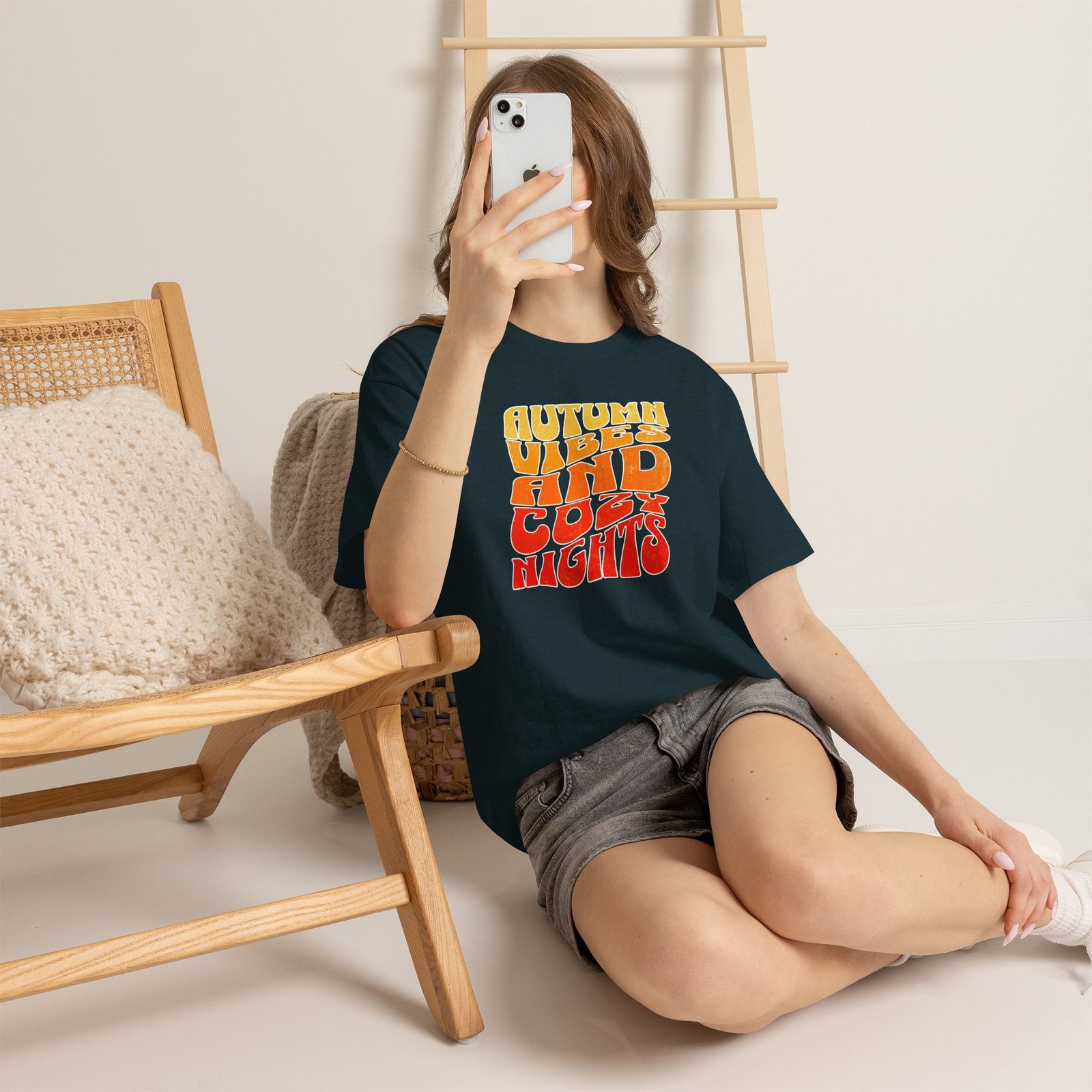 Autumn Vibes Cozy Nights Unisex T-Shirt - Image 36