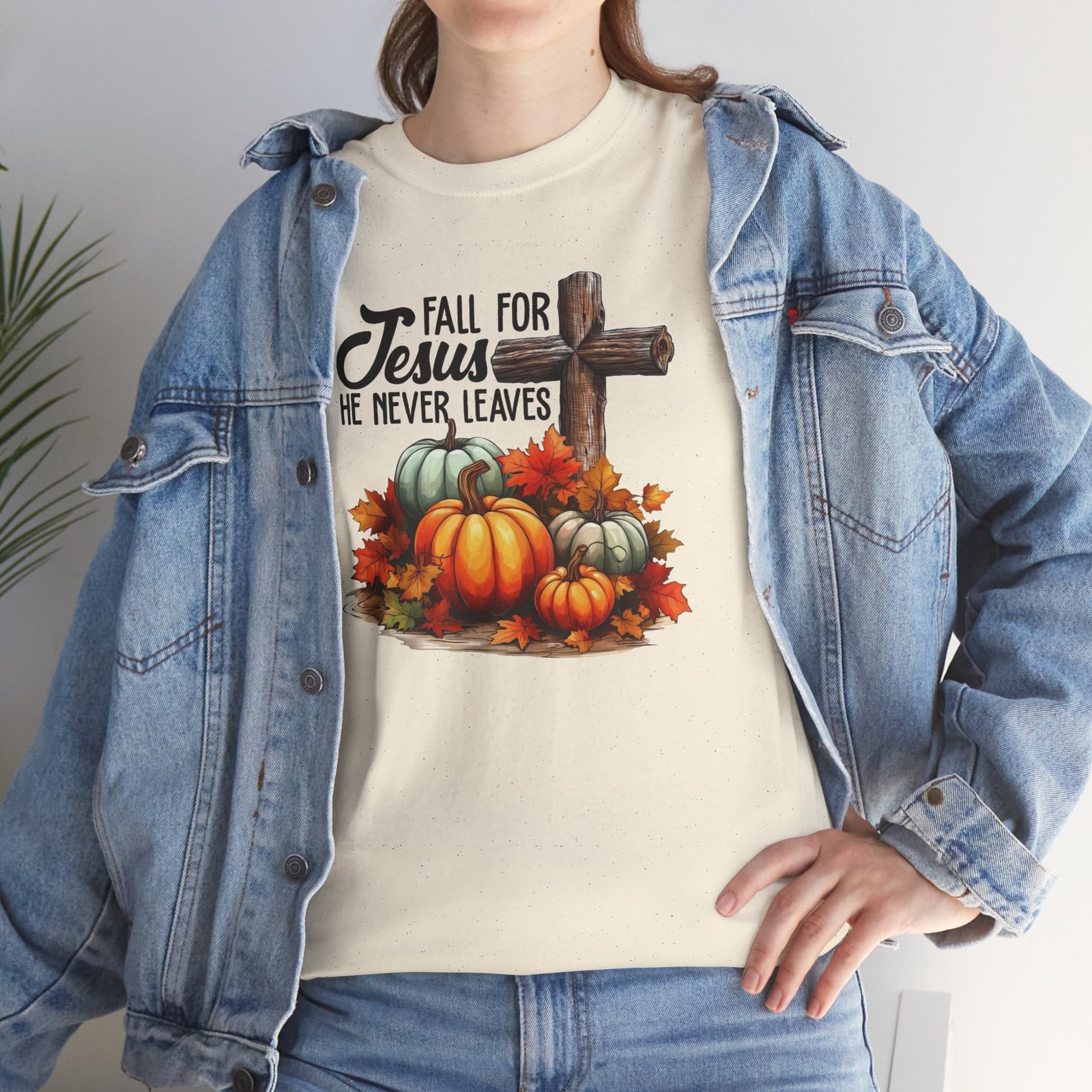 Fall for Jesus  — Pumpkin Cross Christian Unisex T-Shirt - Image 11