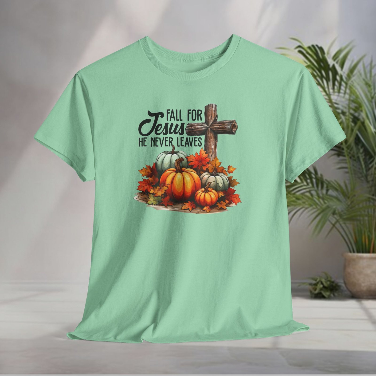 Fall for Jesus  — Pumpkin Cross Christian Unisex T-Shirt - Image 20
