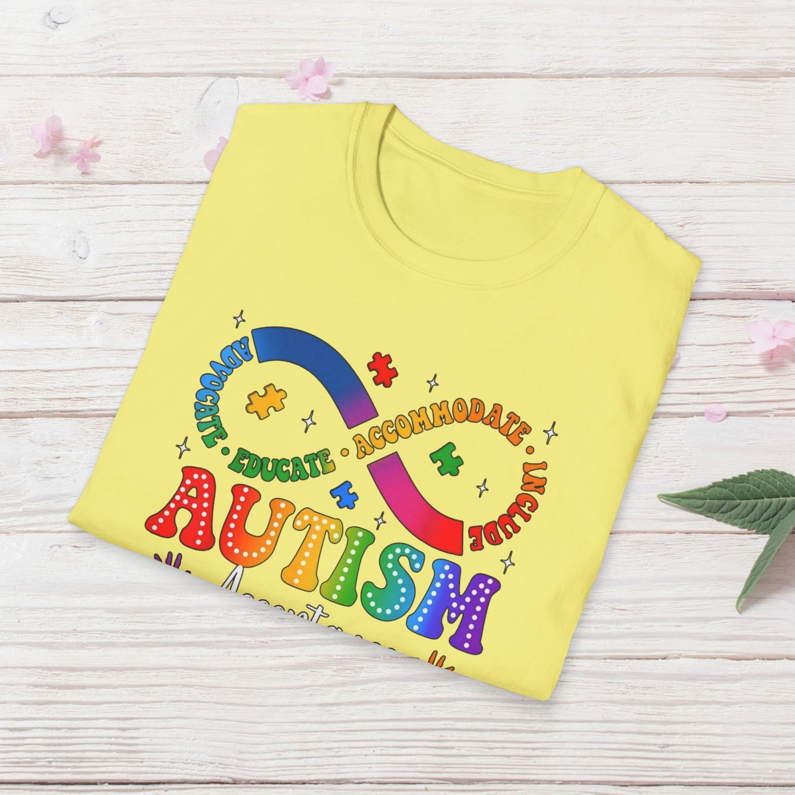 Autism Awareness Empower Ability Puzzle — Acceptance, Educate, Support T-Shirt - Image 17