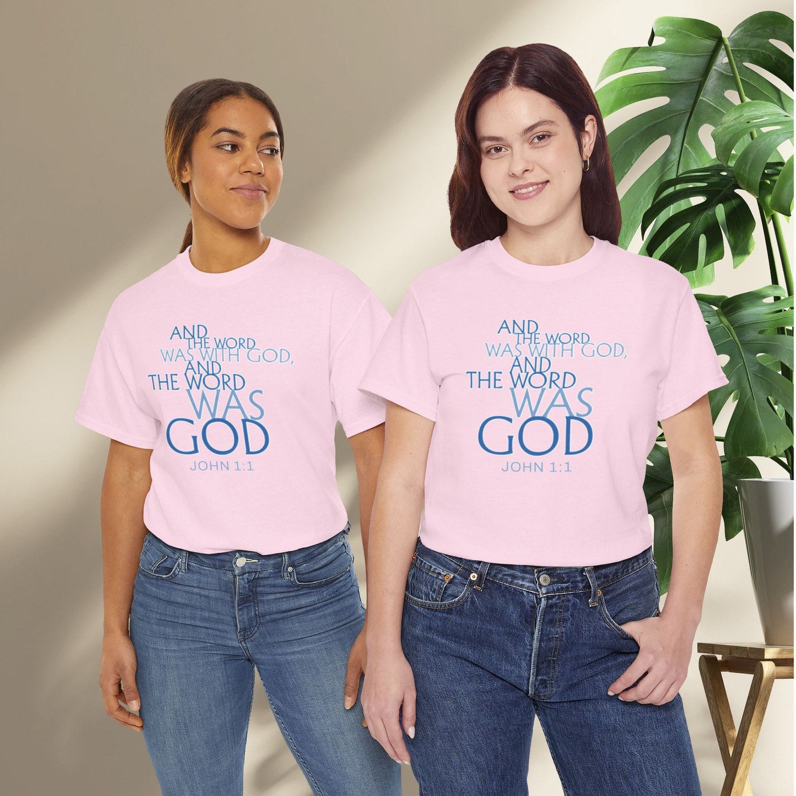 "The Word Was God" John 1:1 Unisex Scripture T-Shirt - Image 40