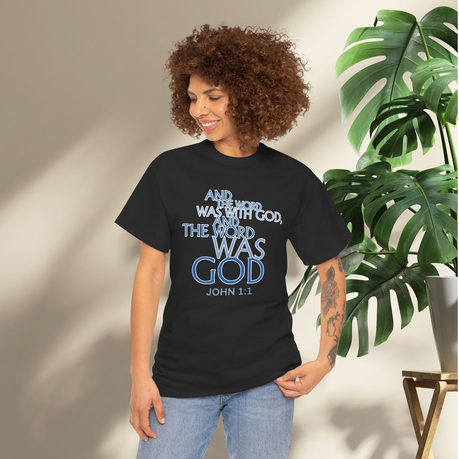 "The Word Was God" John 1:1 Unisex Scripture T-Shirt - Image 21