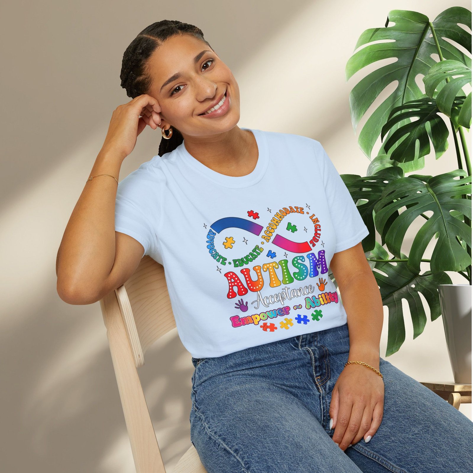 Autism Awareness Empower Ability Puzzle — Acceptance, Educate, Support T-Shirt - Image 24
