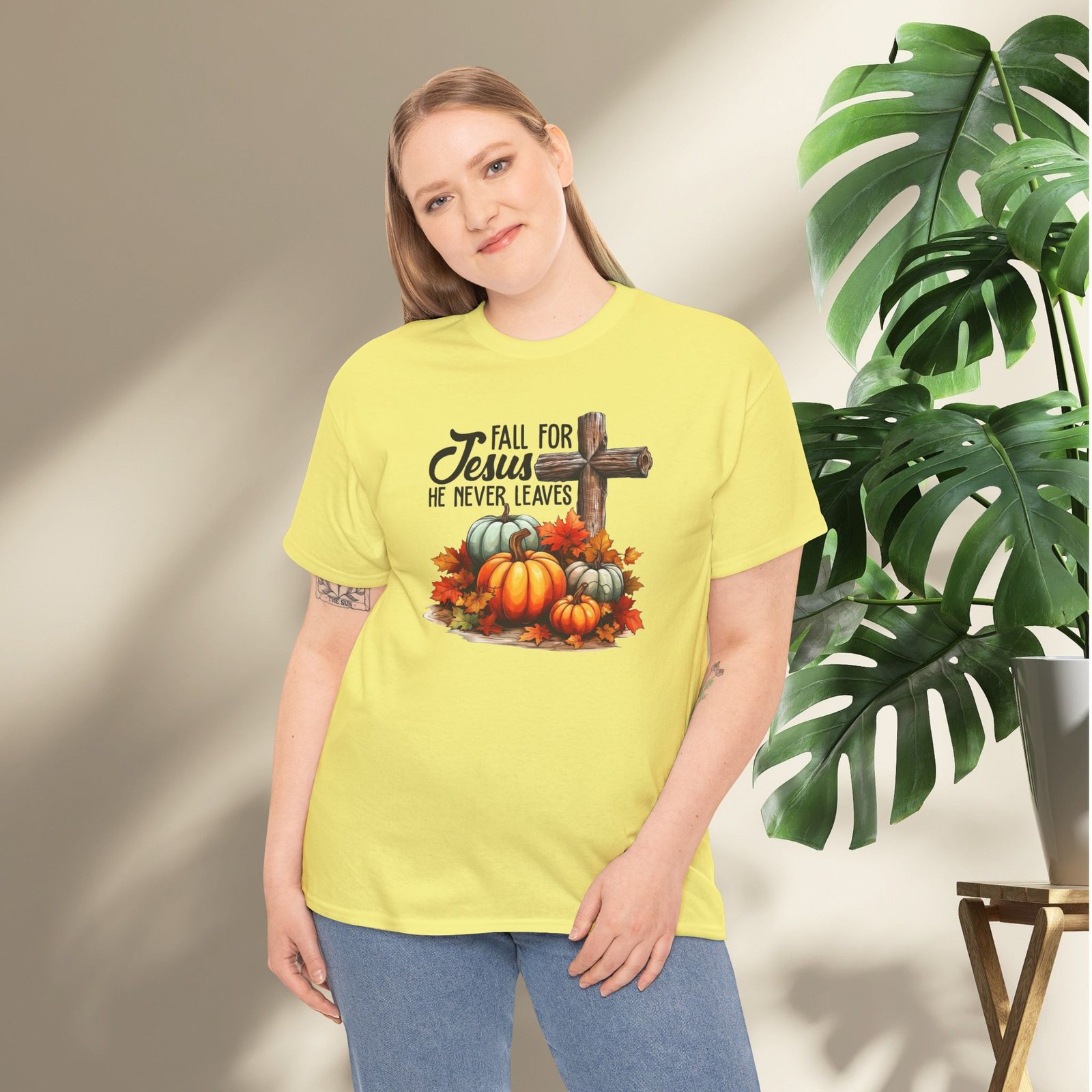 Fall for Jesus  — Pumpkin Cross Christian Unisex T-Shirt - Image 16