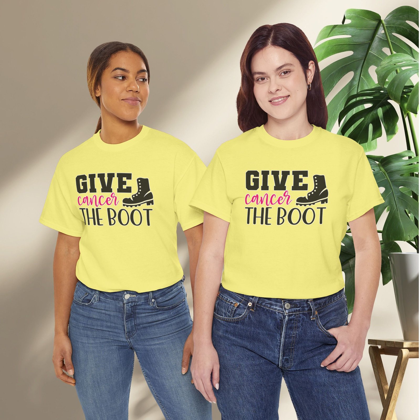 Give Cancer the Boot T-Shirt — Breast Cancer Awareness - Image 29