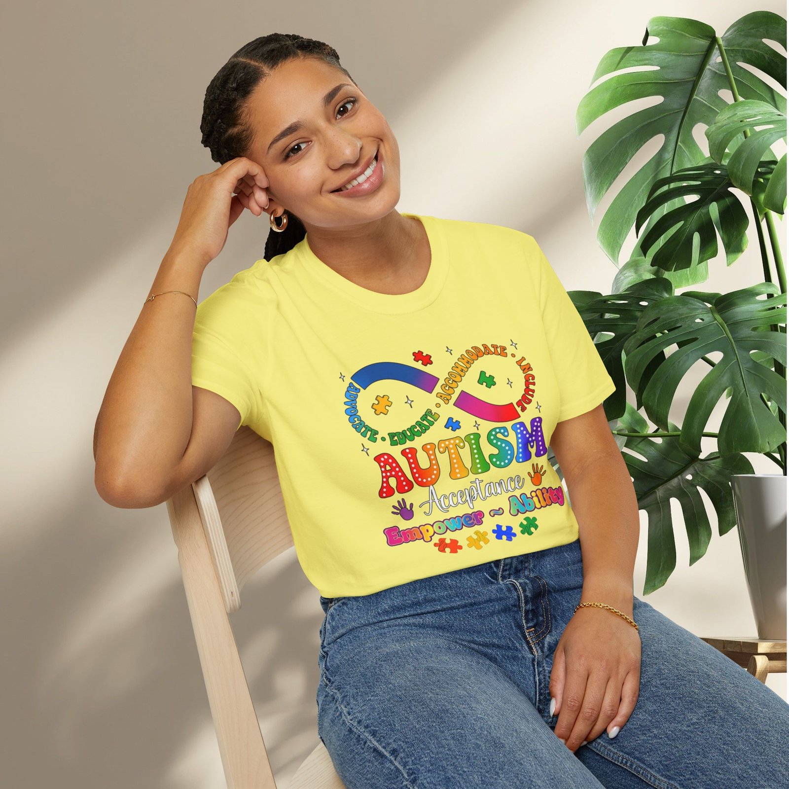 Autism Awareness Empower Ability Puzzle — Acceptance, Educate, Support T-Shirt - Image 18