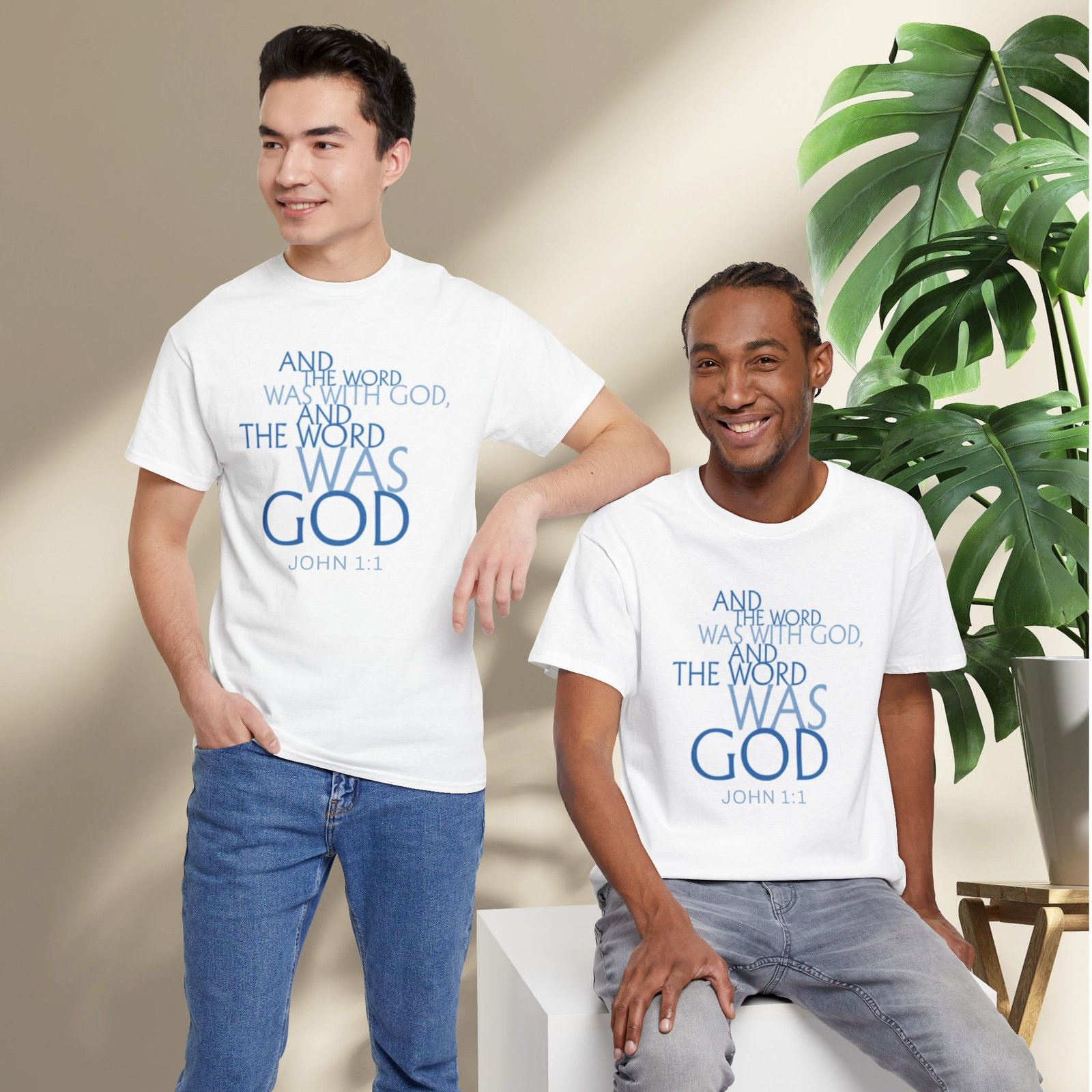 "The Word Was God" John 1:1 Unisex Scripture T-Shirt - Image 16
