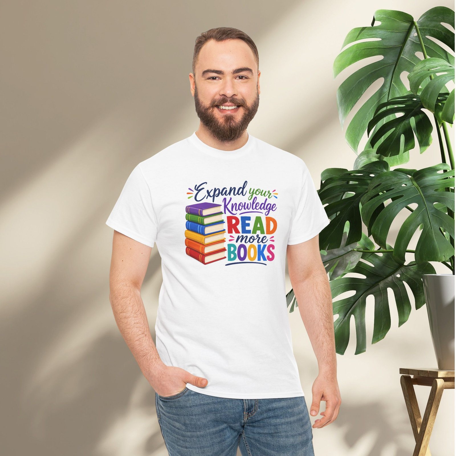"Expand Your Knowledge" Read More Books T-Shirt - Image 5