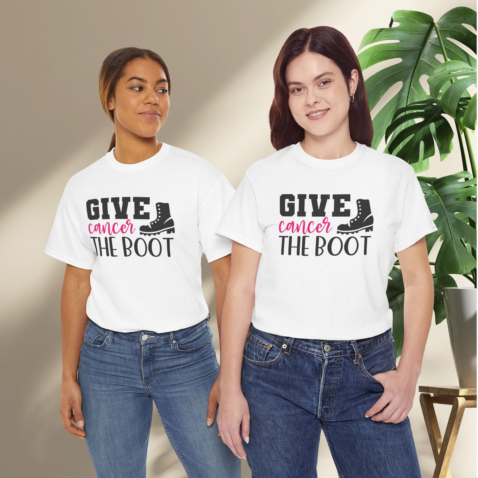 Give Cancer the Boot T-Shirt — Breast Cancer Awareness - Image 7