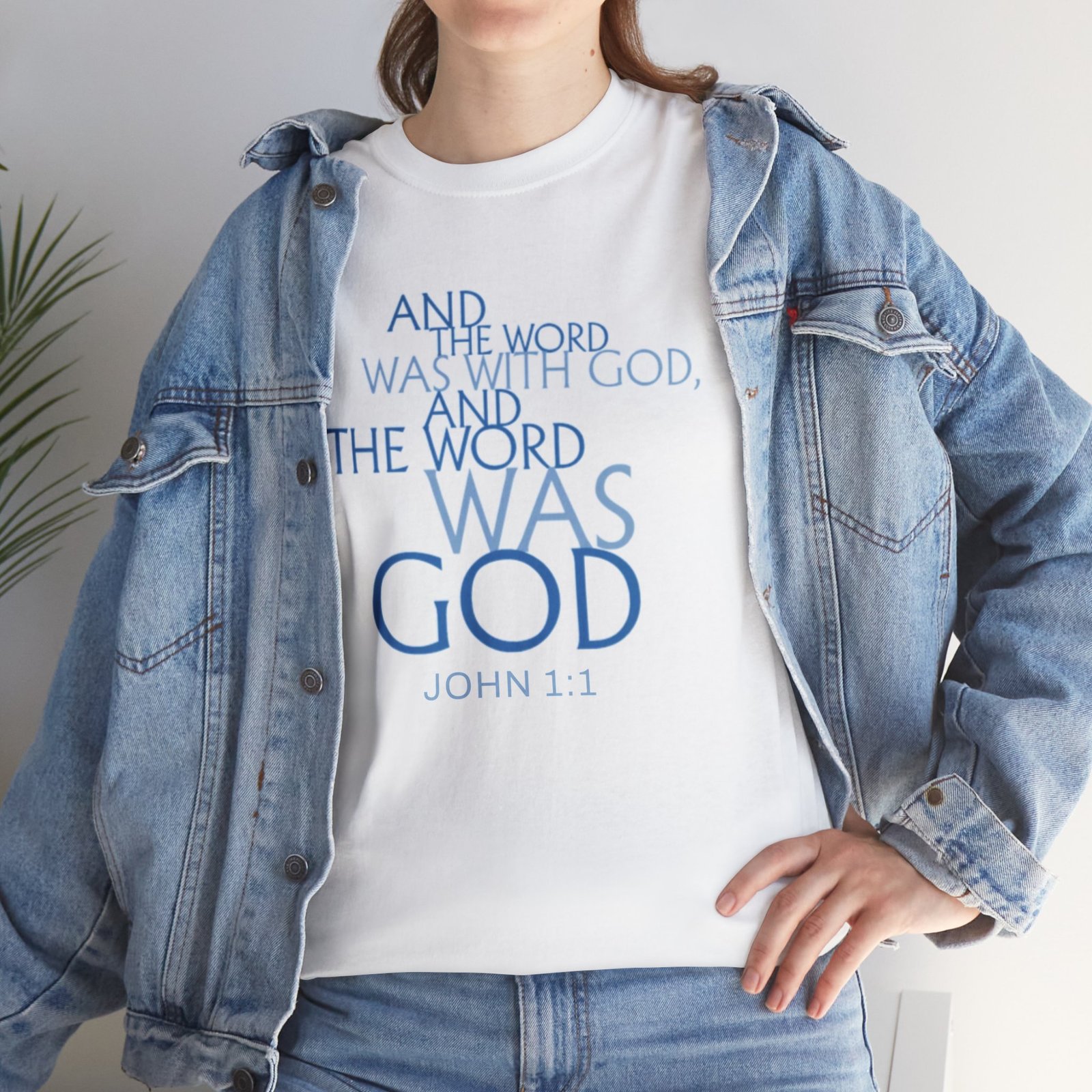 "The Word Was God" John 1:1 Unisex Scripture T-Shirt - Image 14