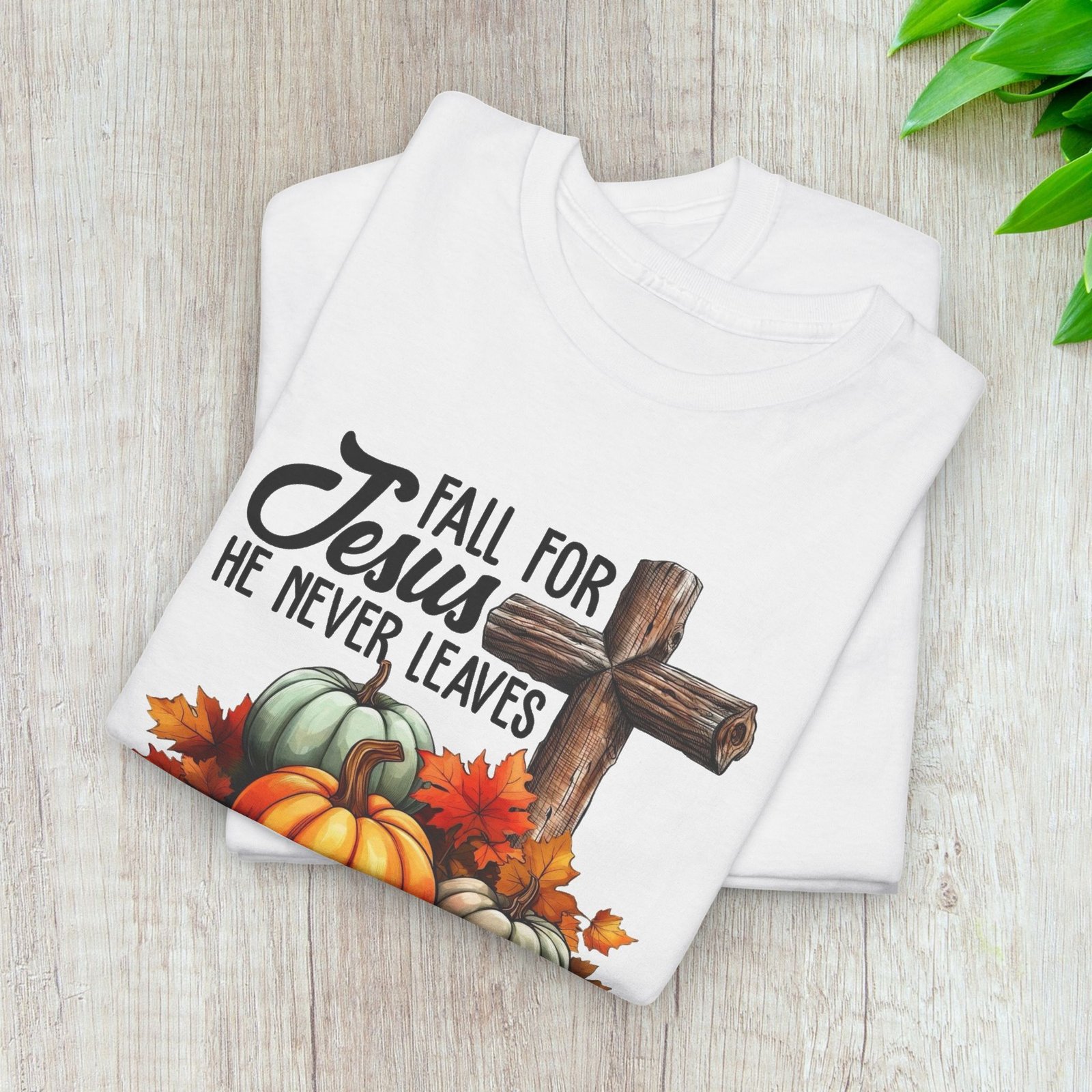 Fall for Jesus  — Pumpkin Cross Christian Unisex T-Shirt - Image 2