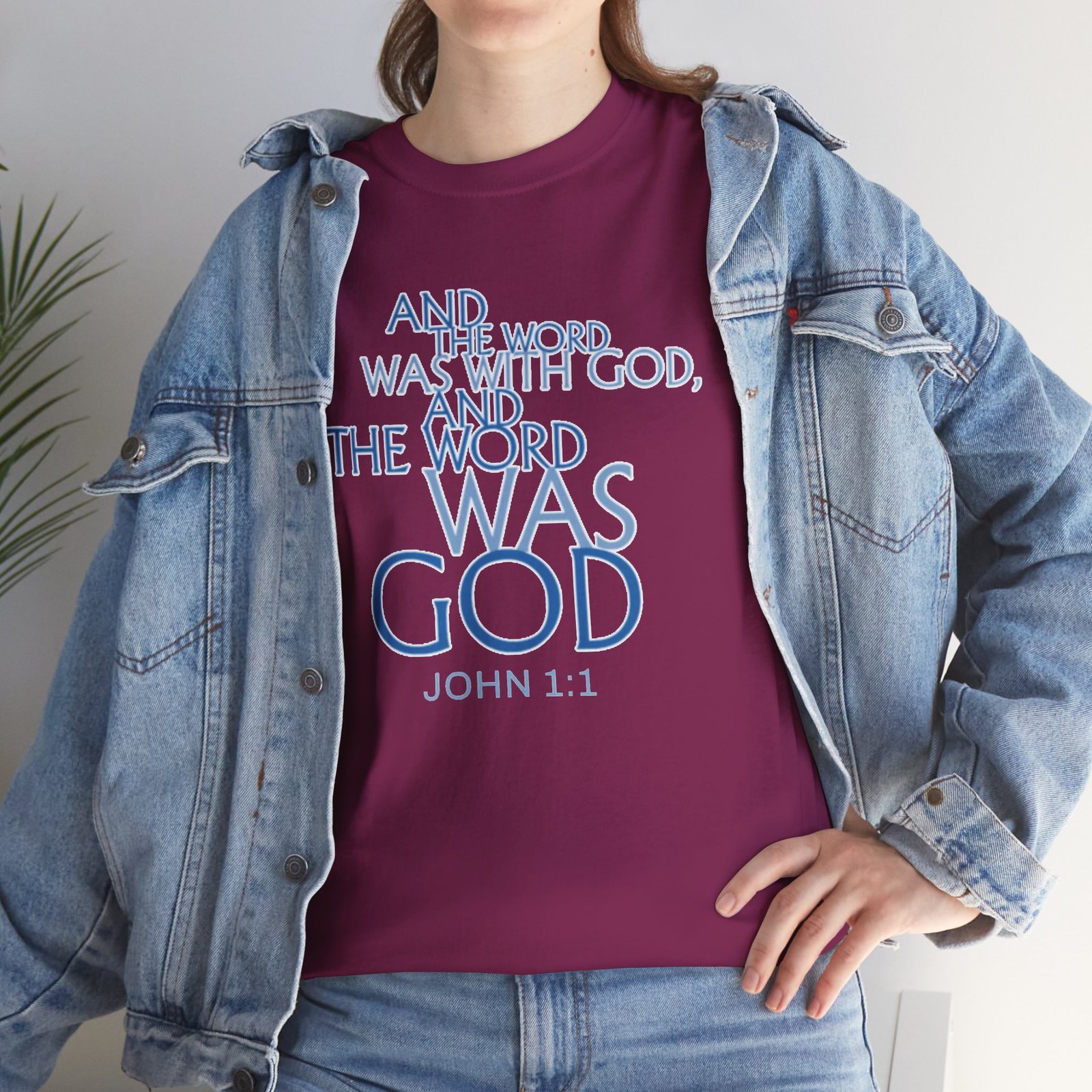 "The Word Was God" John 1:1 Unisex Scripture T-Shirt - Image 47
