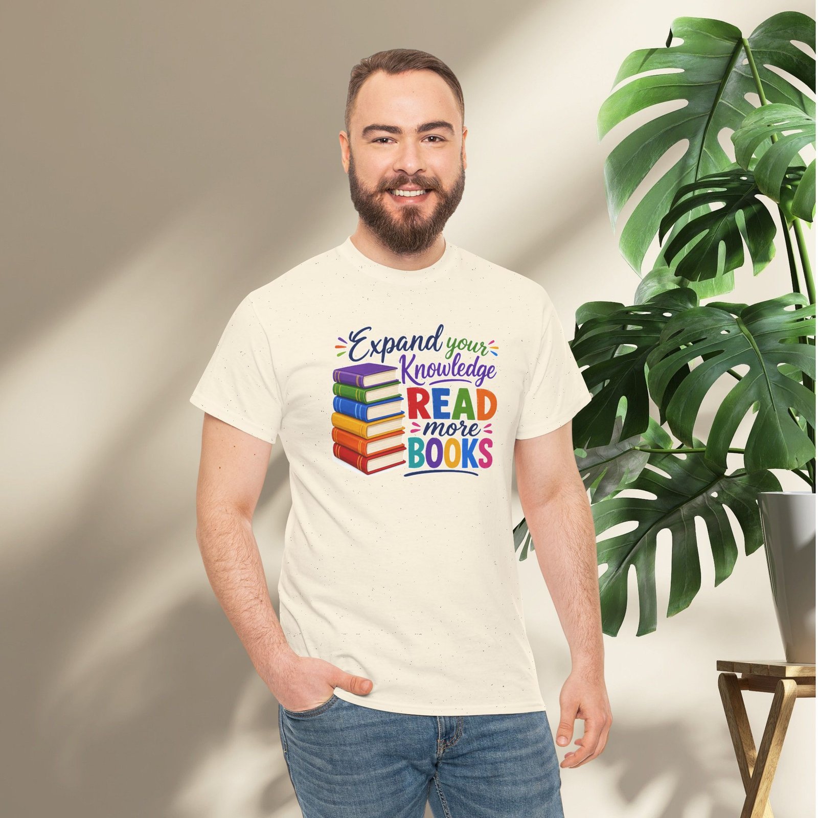 "Expand Your Knowledge" Read More Books T-Shirt - Image 18