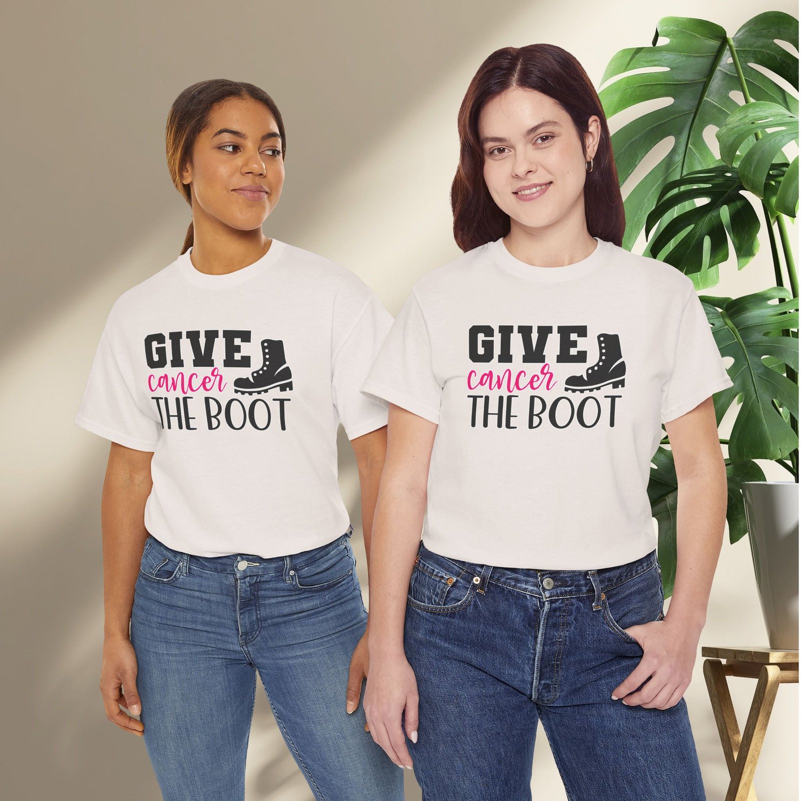 Give Cancer the Boot T-Shirt — Breast Cancer Awareness - Image 15