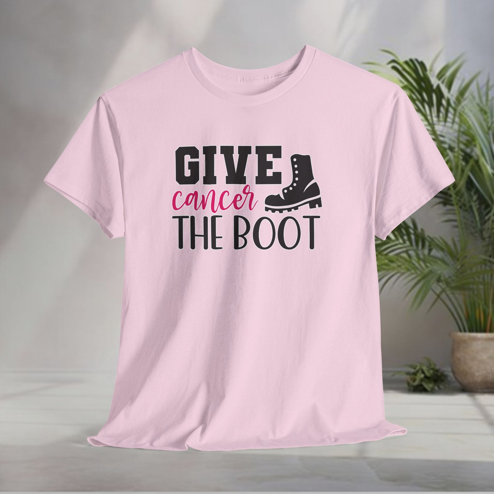 Give Cancer the Boot T-Shirt — Breast Cancer Awareness - Image 38