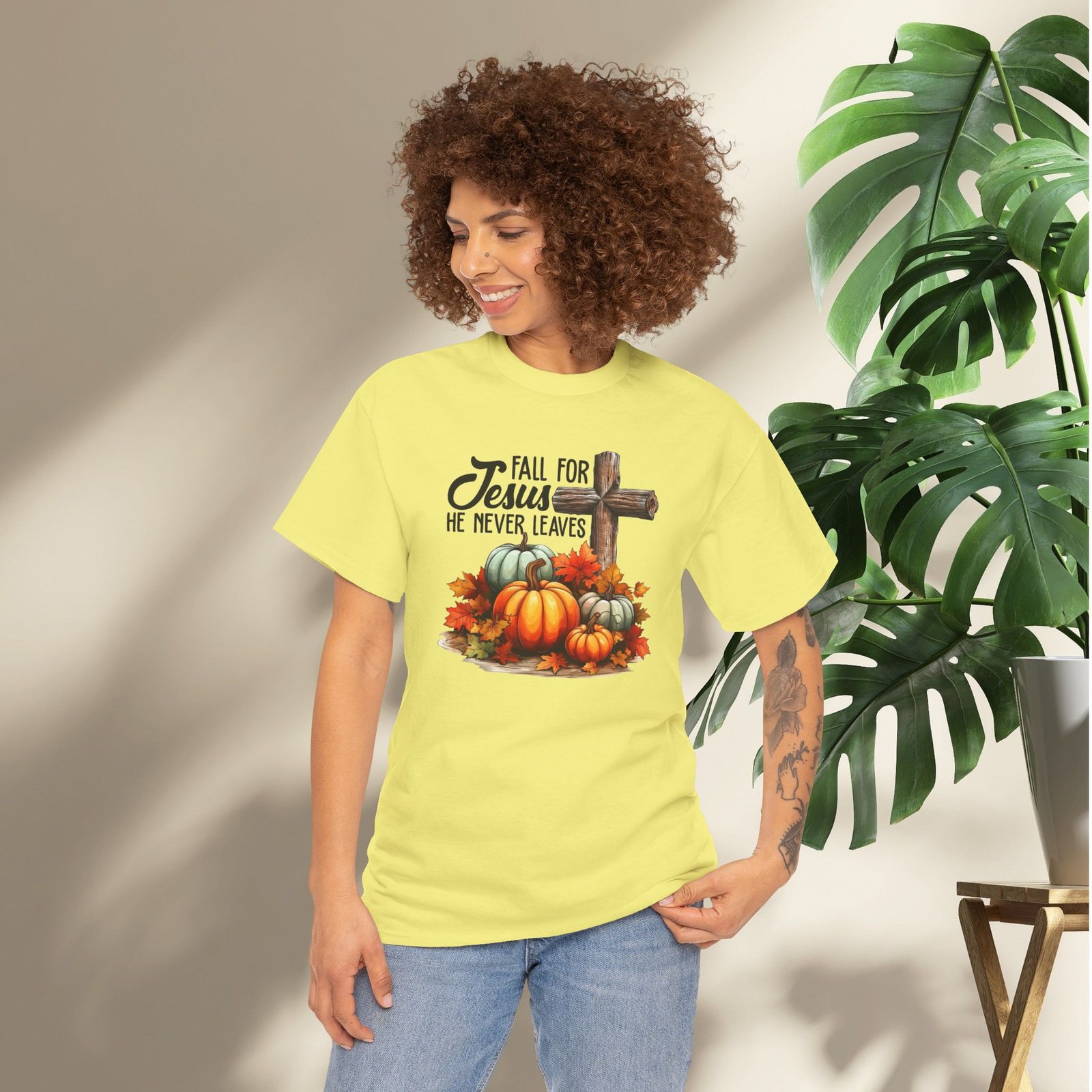 Fall for Jesus  — Pumpkin Cross Christian Unisex T-Shirt - Image 15