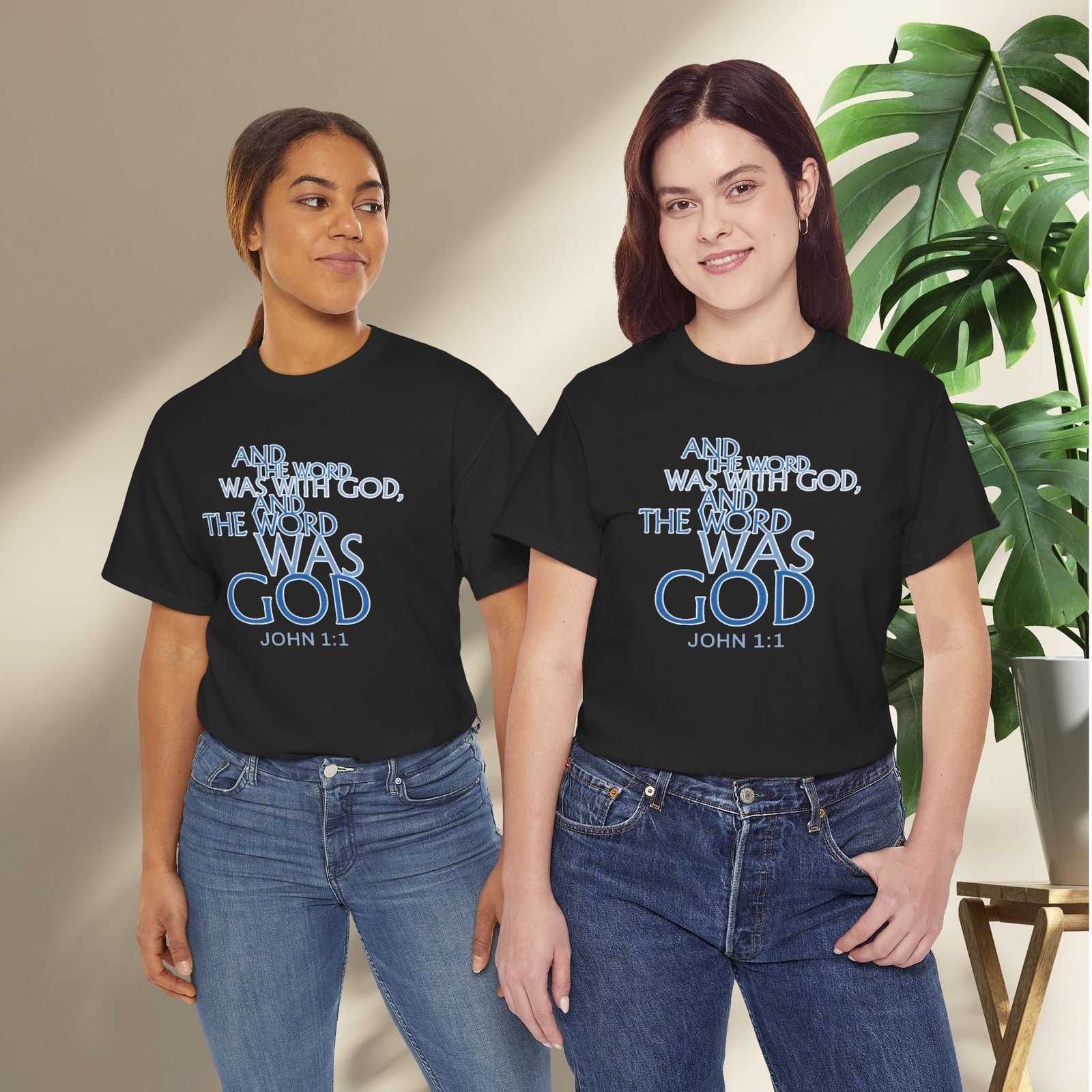 "The Word Was God" John 1:1 Unisex Scripture T-Shirt - Image 24