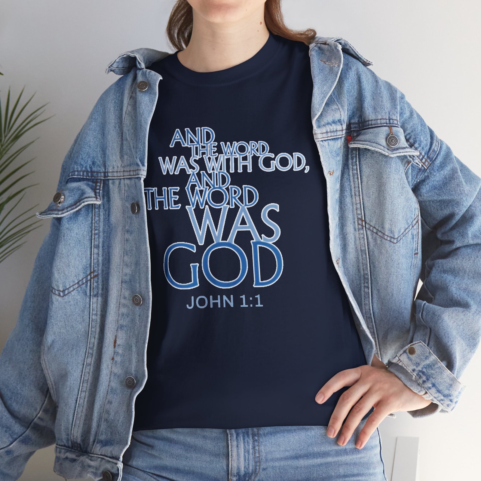 "The Word Was God" John 1:1 Unisex Scripture T-Shirt - Image 31