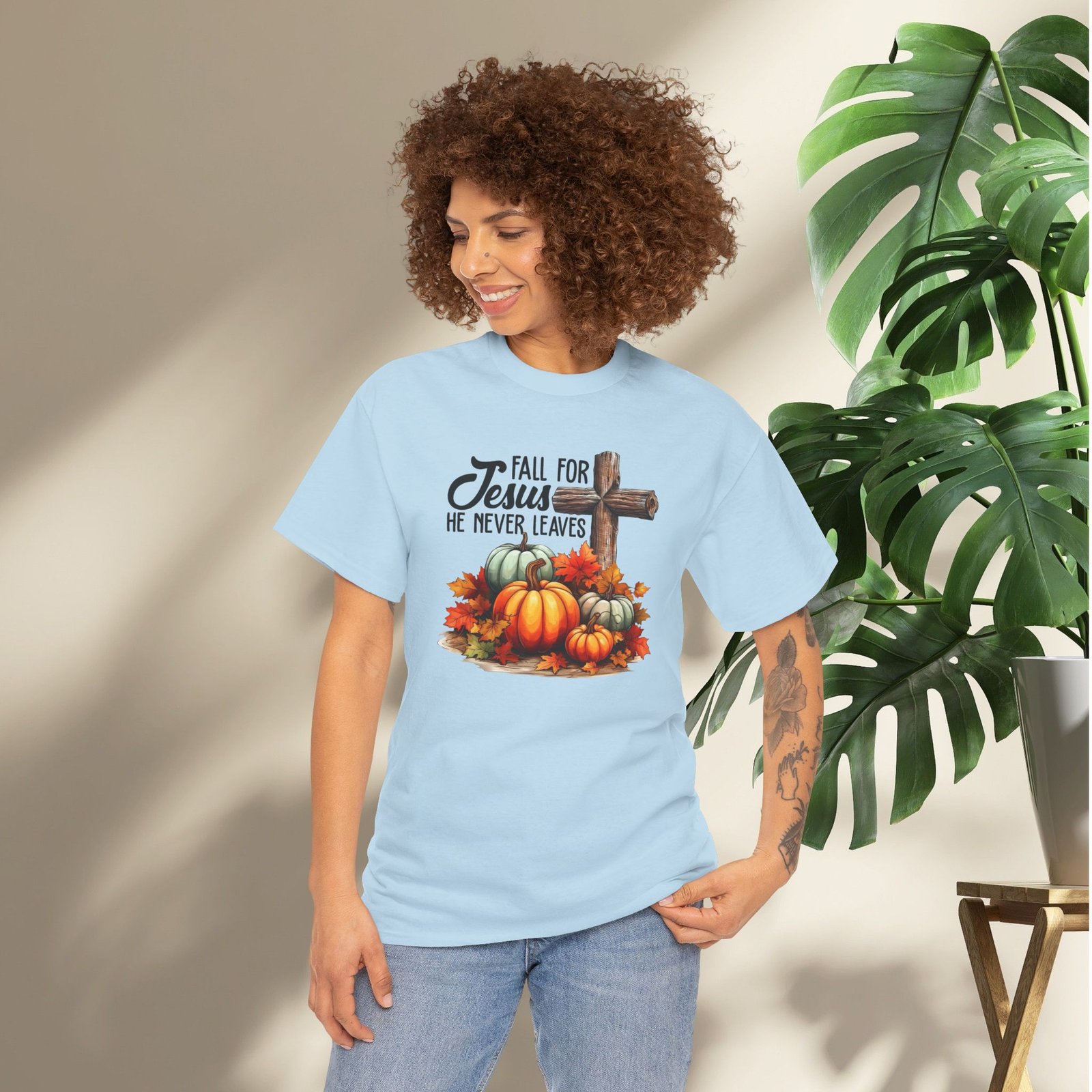 Fall for Jesus  — Pumpkin Cross Christian Unisex T-Shirt - Image 27