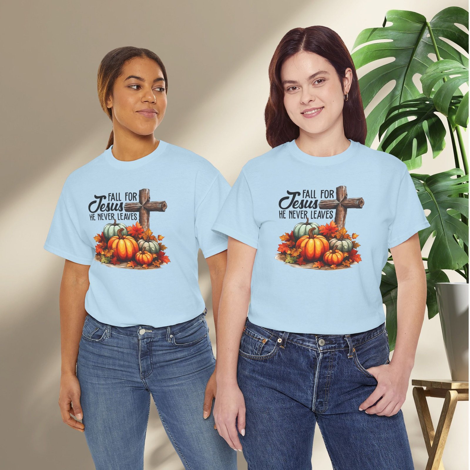 Fall for Jesus  — Pumpkin Cross Christian Unisex T-Shirt - Image 30