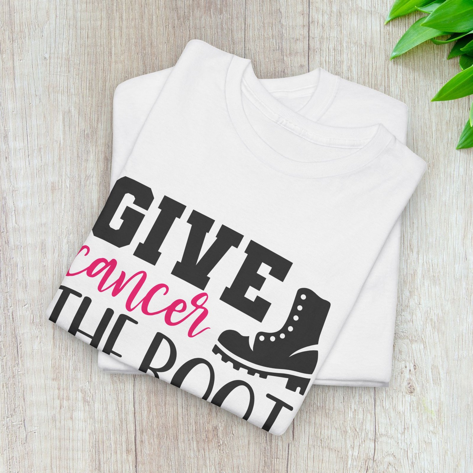 Give Cancer the Boot T-Shirt — Breast Cancer Awareness - Image 2