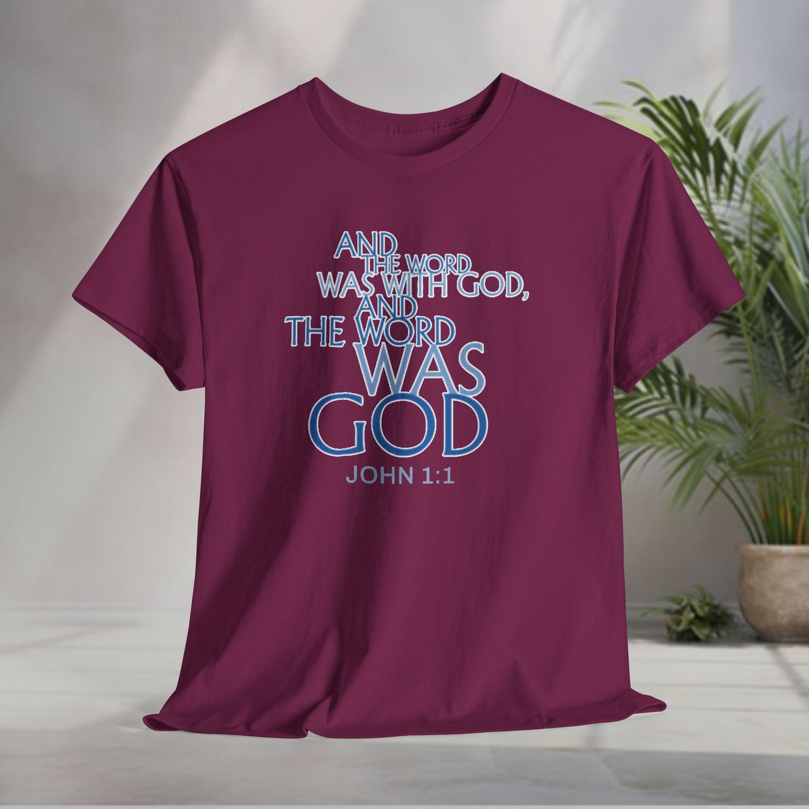 "The Word Was God" John 1:1 Unisex Scripture T-Shirt - Image 44
