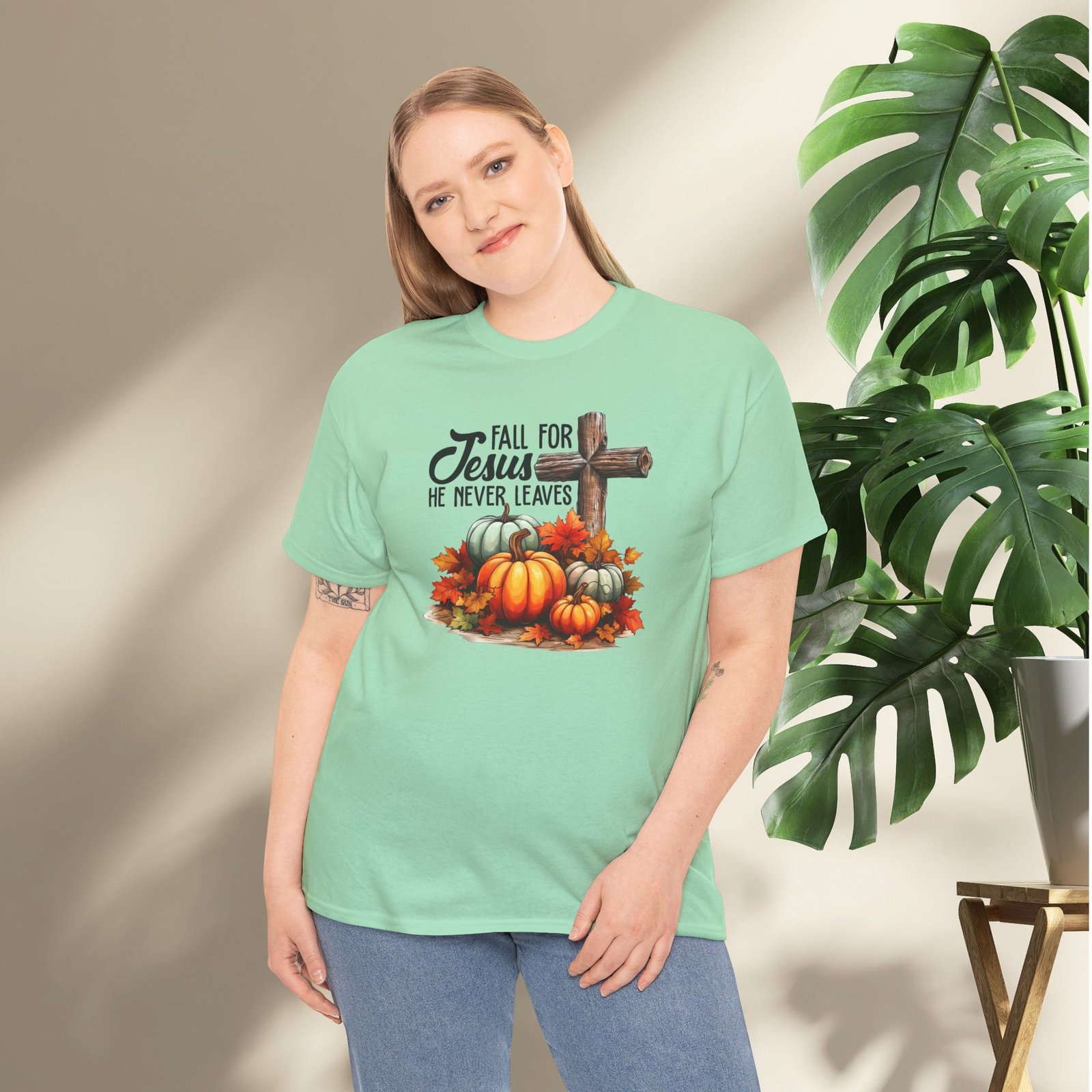 Fall for Jesus  — Pumpkin Cross Christian Unisex T-Shirt - Image 22