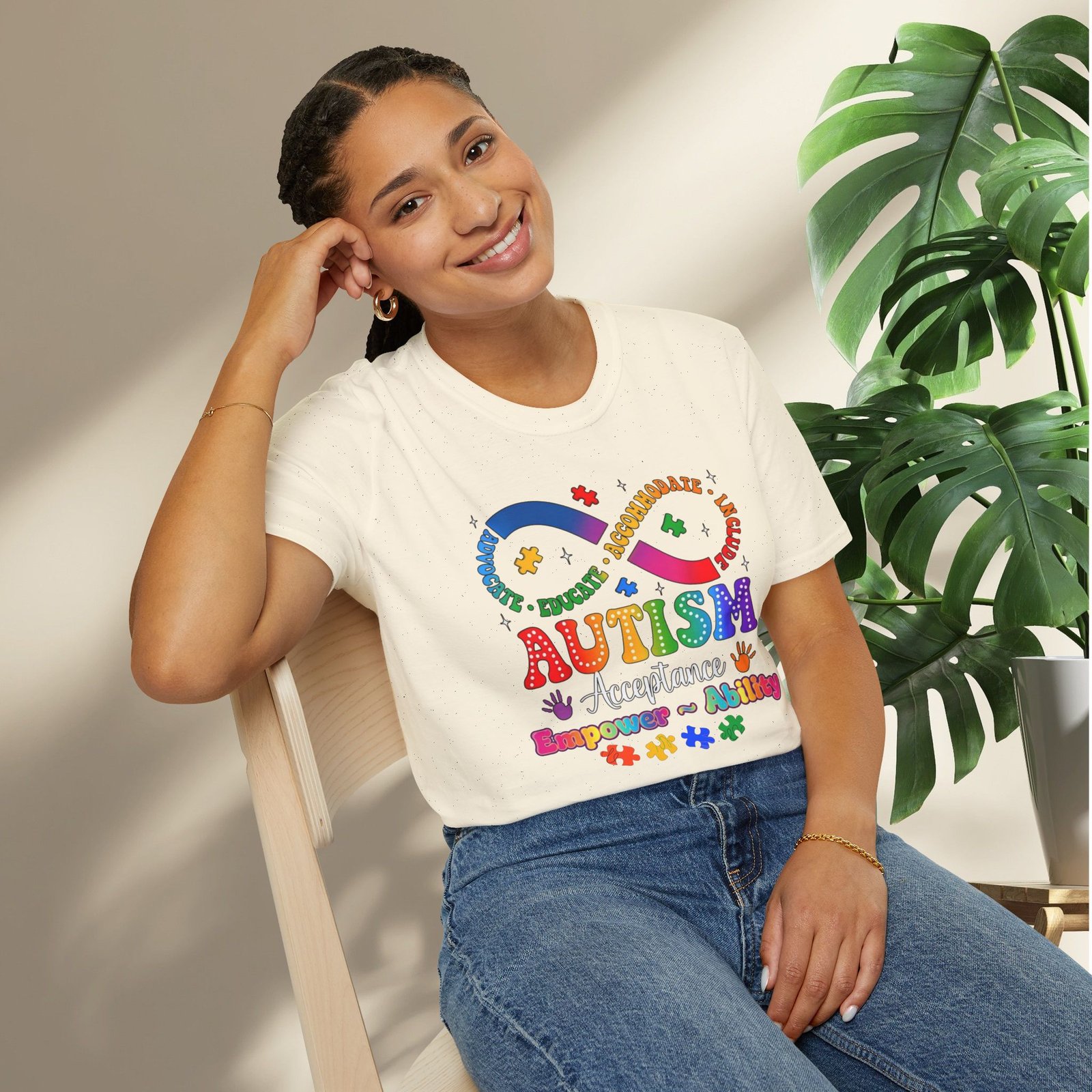 Autism Awareness Empower Ability Puzzle — Acceptance, Educate, Support T-Shirt - Image 12