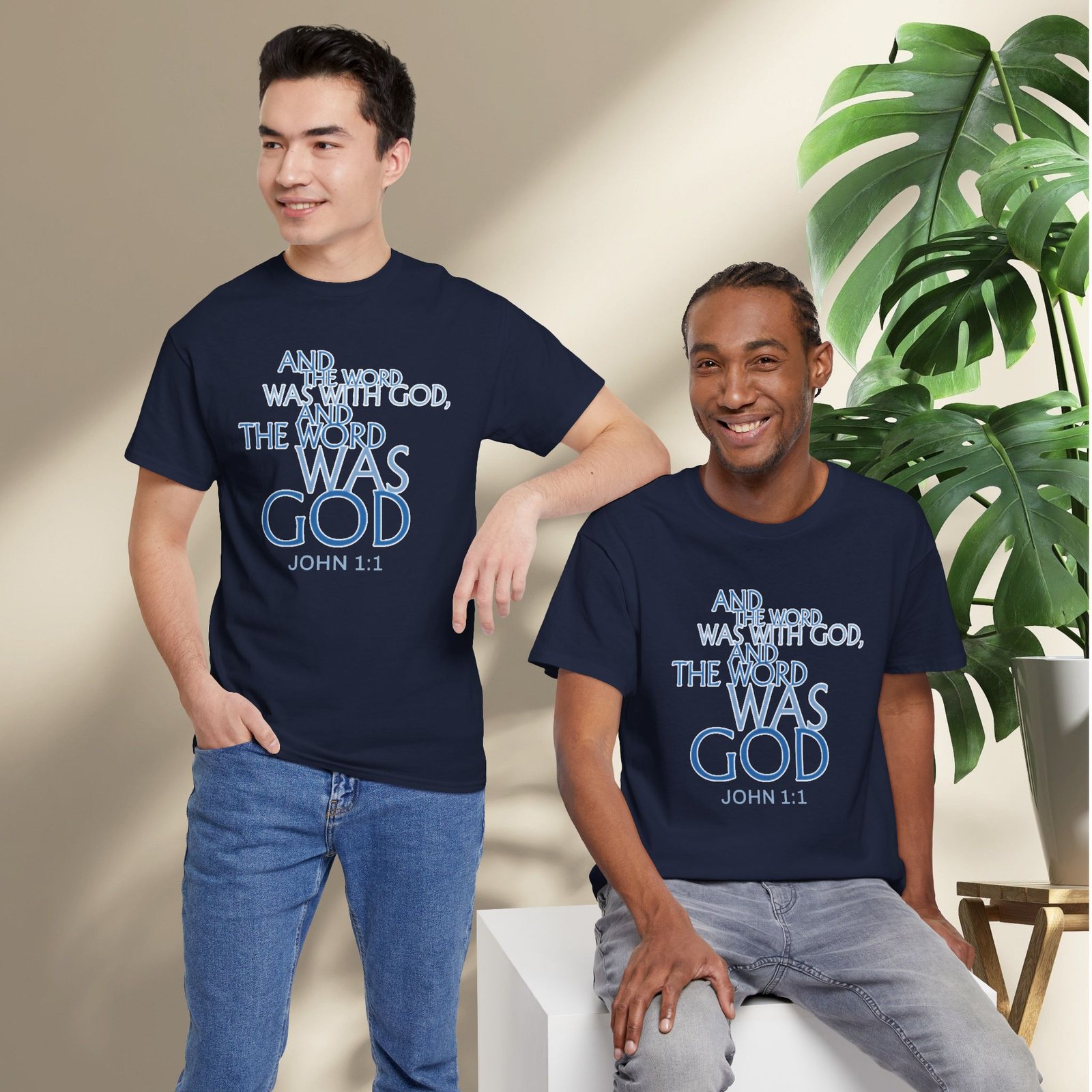 "The Word Was God" John 1:1 Unisex Scripture T-Shirt - Image 33