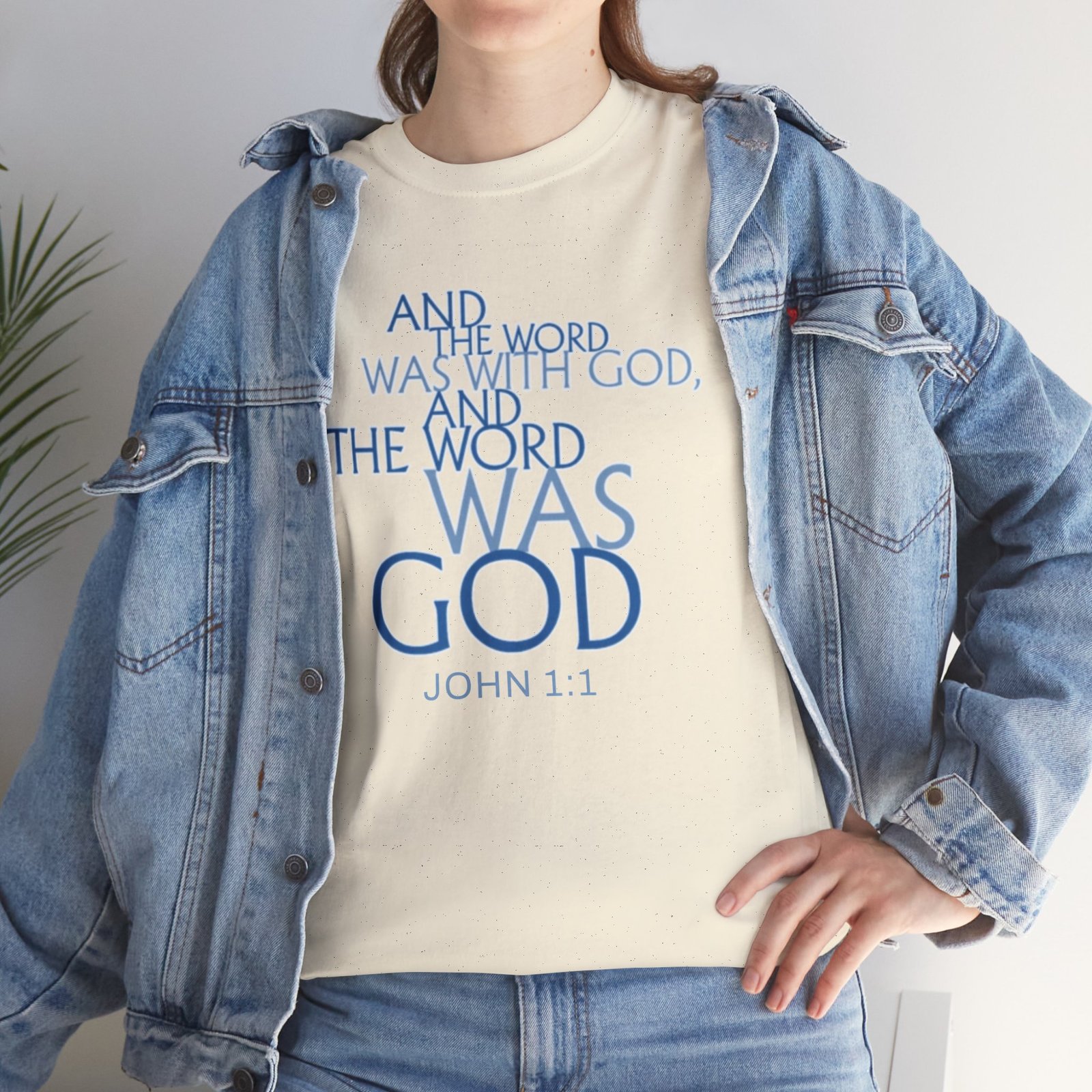 "The Word Was God" John 1:1 Unisex Scripture T-Shirt - Image 1