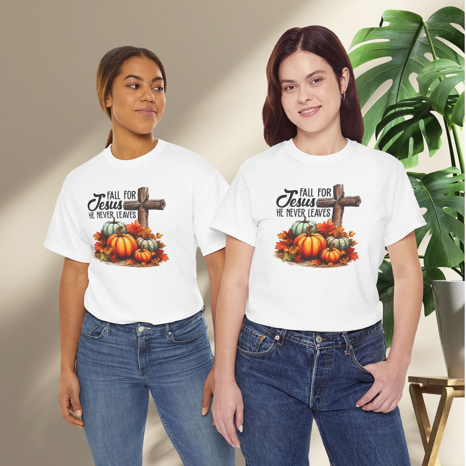 Fall for Jesus  — Pumpkin Cross Christian Unisex T-Shirt - Image 6