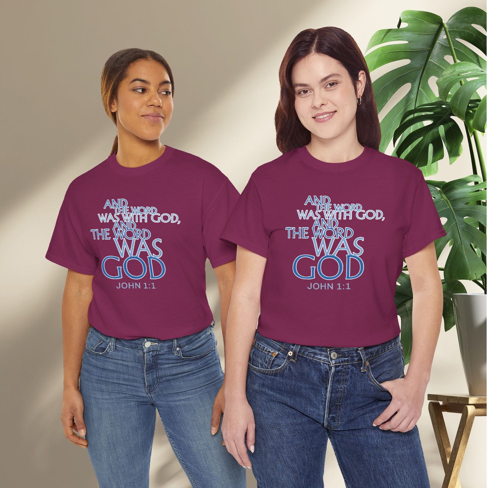 "The Word Was God" John 1:1 Unisex Scripture T-Shirt - Image 48