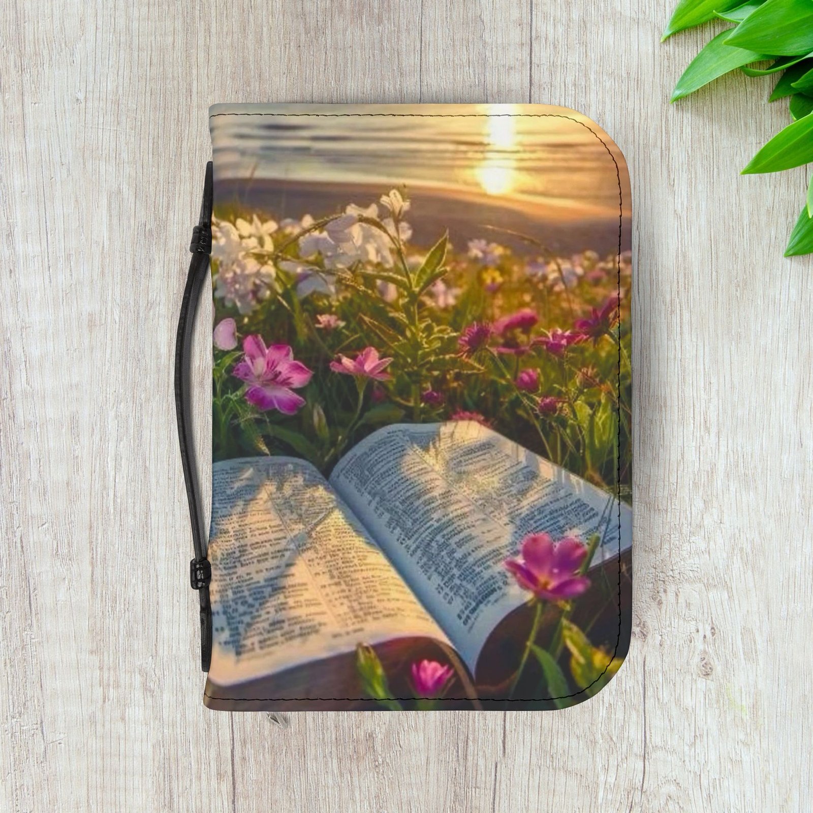 Moments with God at Sunrise Floral Bible Cover - Image 1