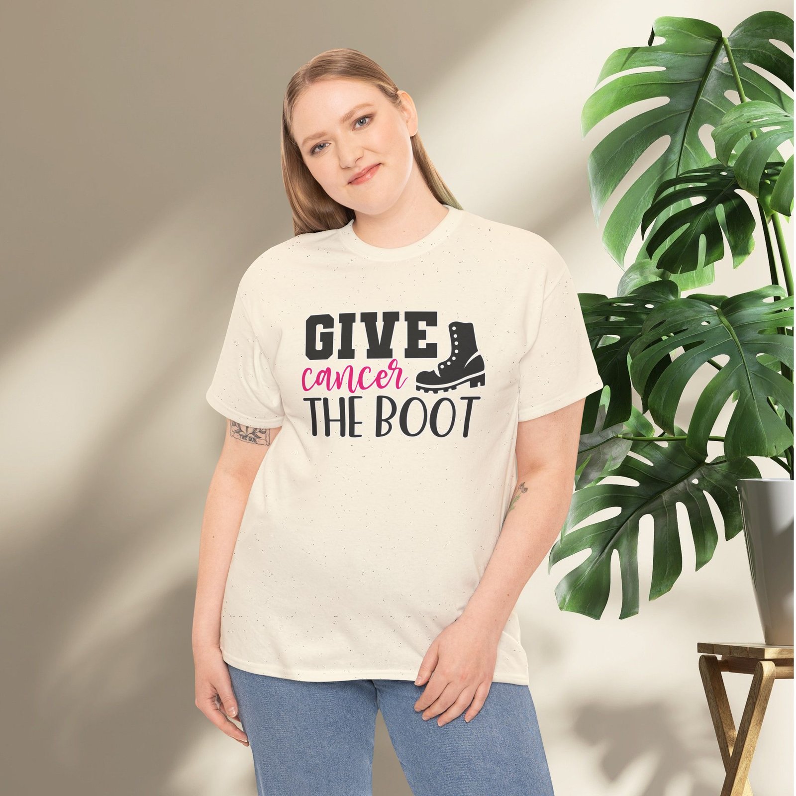 Give Cancer the Boot T-Shirt — Breast Cancer Awareness - Image 20