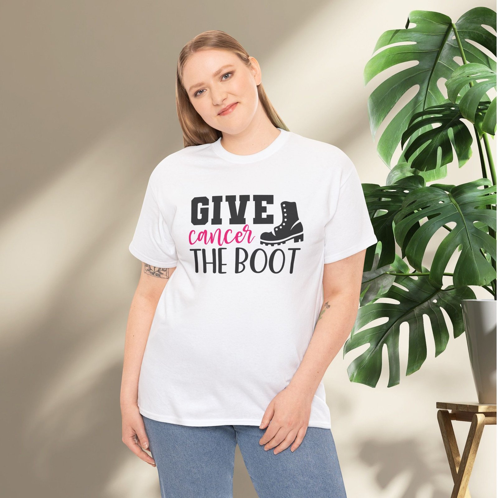 Give Cancer the Boot T-Shirt — Breast Cancer Awareness - Image 6