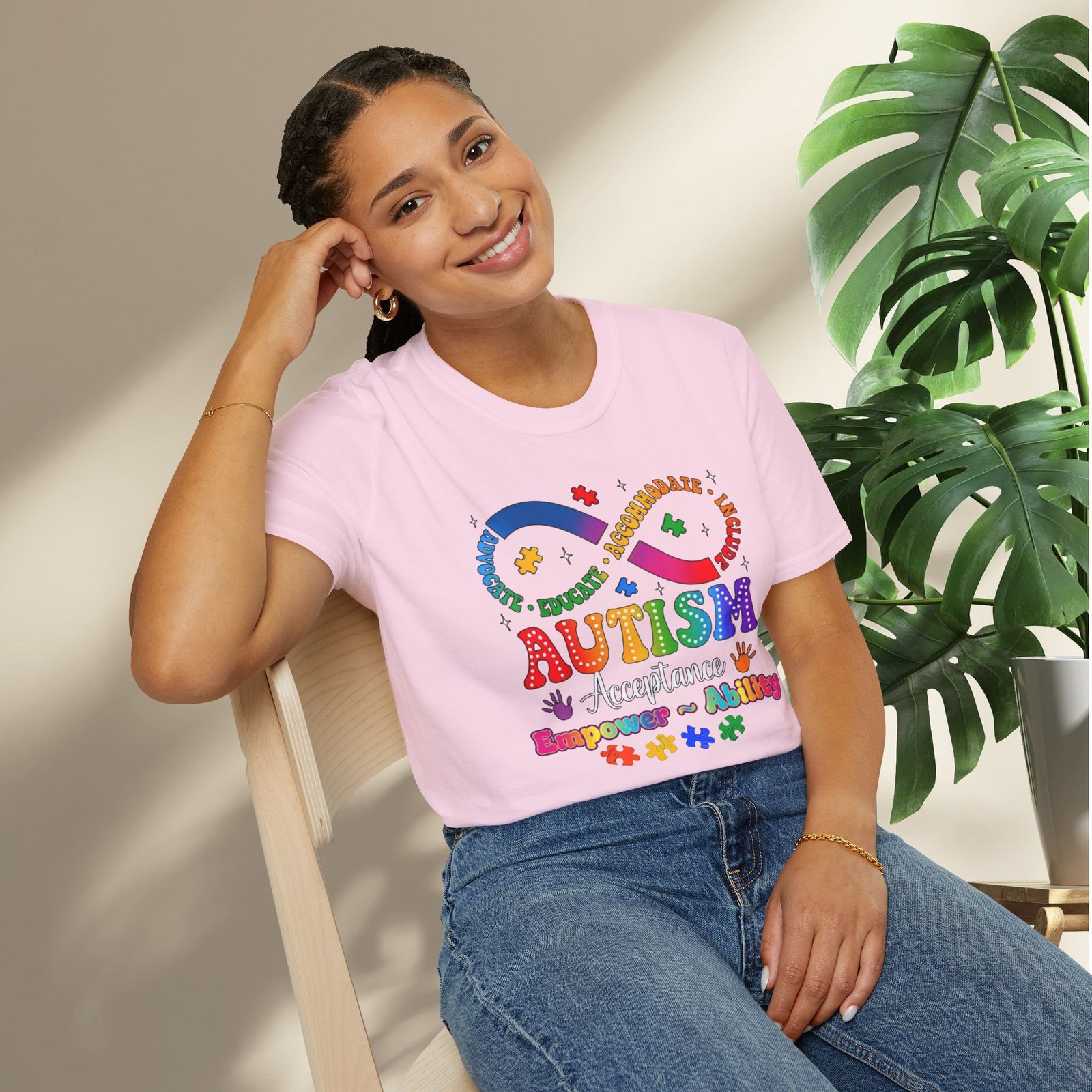 Autism Awareness Empower Ability Puzzle — Acceptance, Educate, Support T-Shirt - Image 30