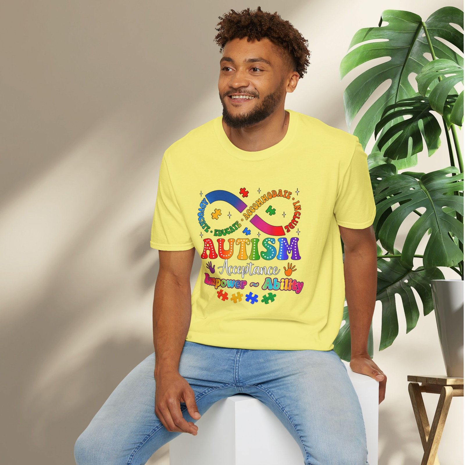 Autism Awareness Empower Ability Puzzle — Acceptance, Educate, Support T-Shirt - Image 19
