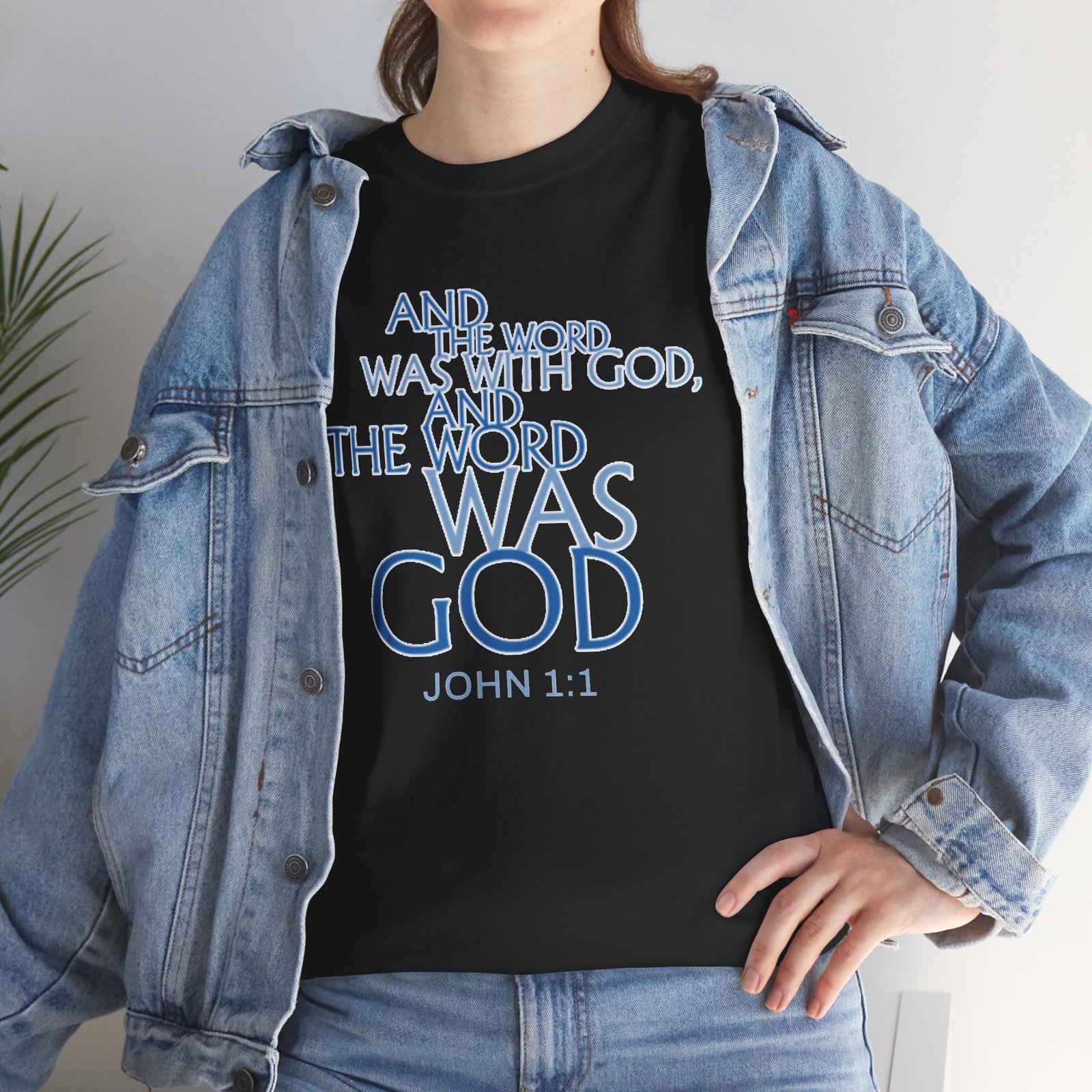 "The Word Was God" John 1:1 Unisex Scripture T-Shirt - Image 23