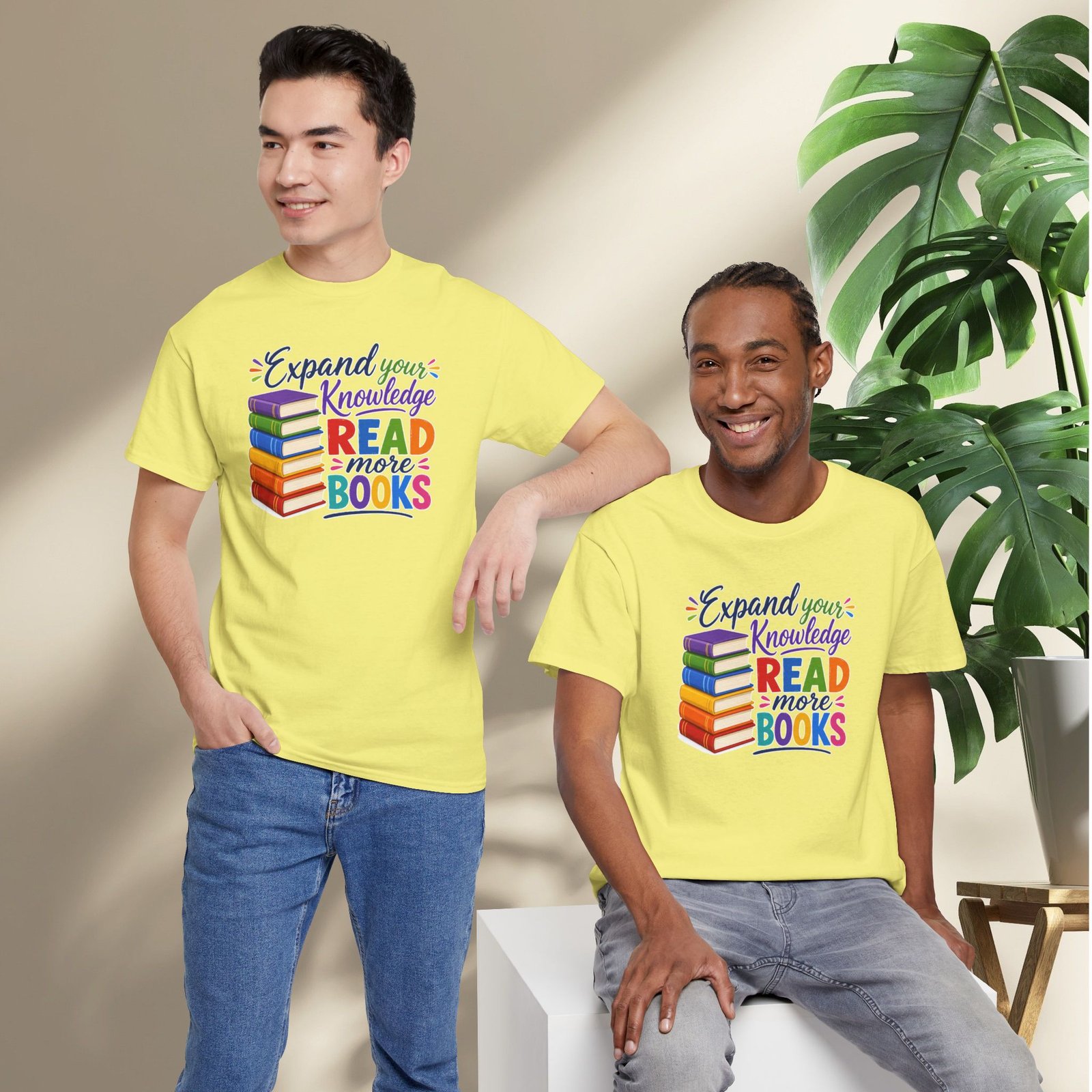 "Expand Your Knowledge" Read More Books T-Shirt - Image 28