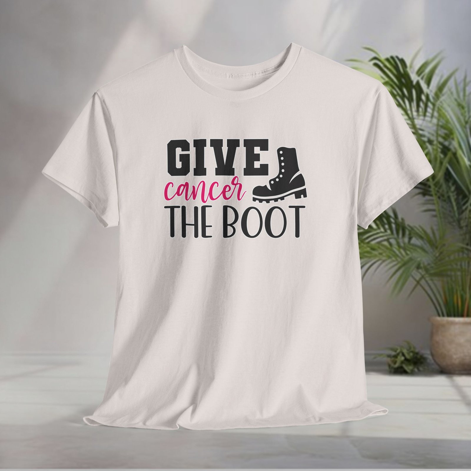 Give Cancer the Boot T-Shirt — Breast Cancer Awareness - Image 10