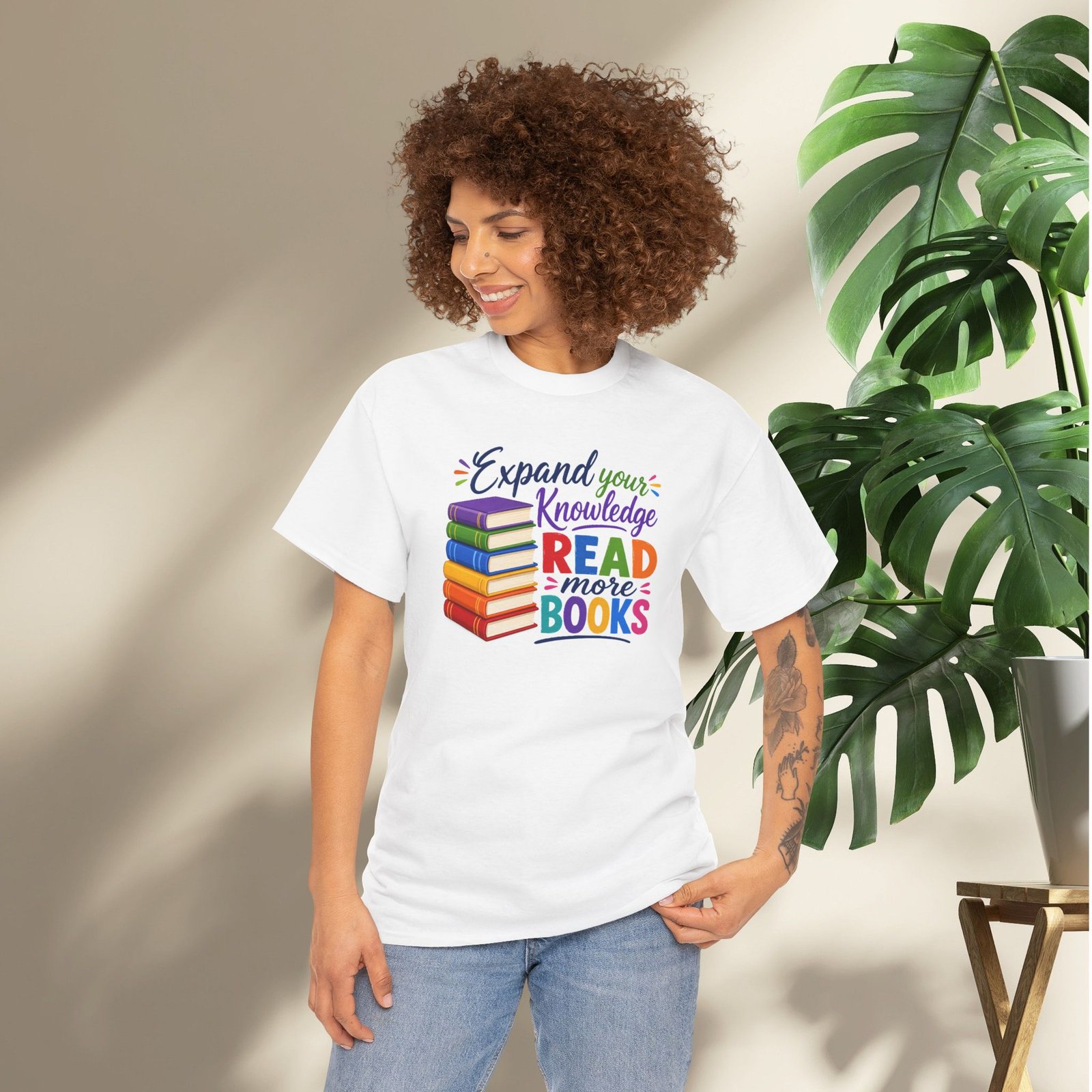 "Expand Your Knowledge" Read More Books T-Shirt - Image 4