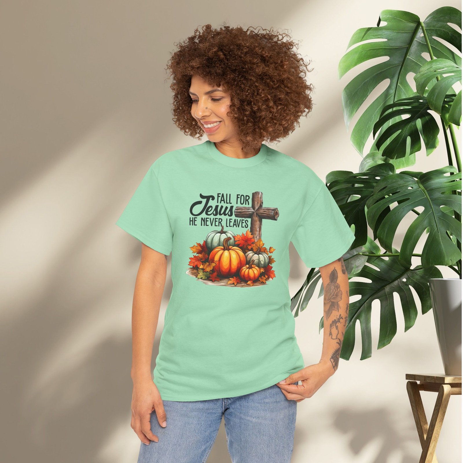 Fall for Jesus  — Pumpkin Cross Christian Unisex T-Shirt - Image 21